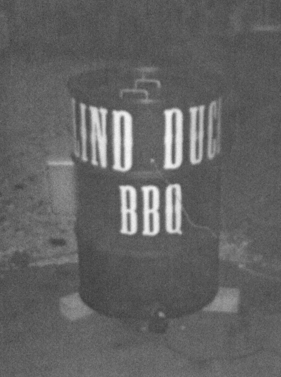 The original Blind Duck BBQ barrel smoker.