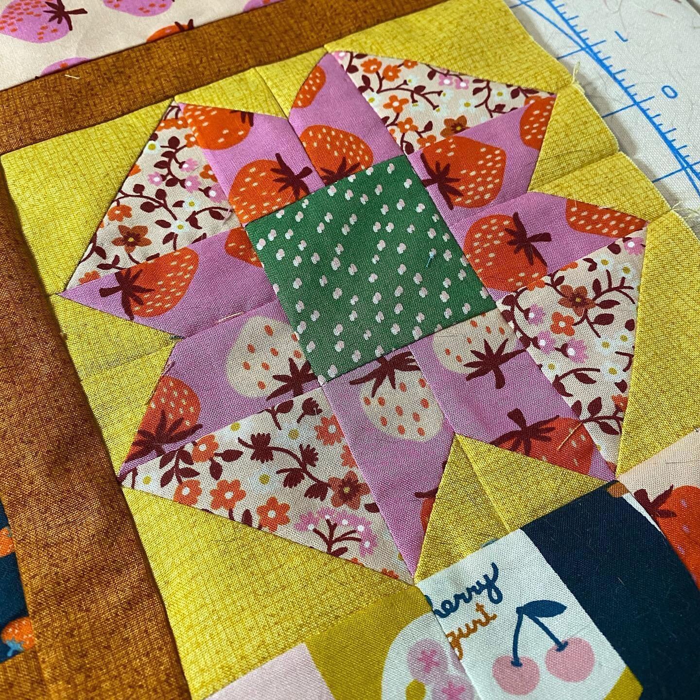 I was procrastinating putting together my improv sampler quilt because I could not decide how I wanted to put it together. I decided on some colorful sashing from my stash and to just go for it and continue the improv process. Here are some more prog