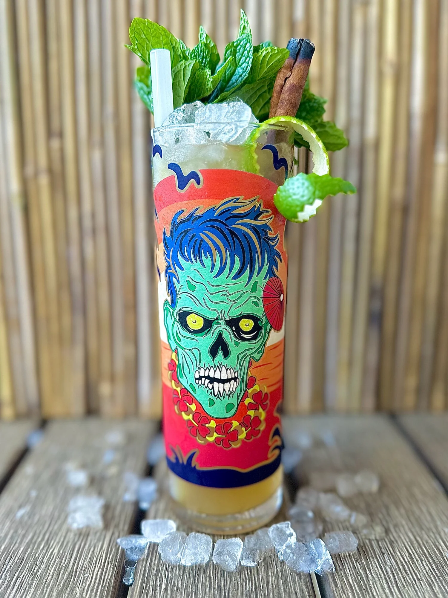 Dead Ted” Sunset Zombie Glass — Freaky Deaky Tiki