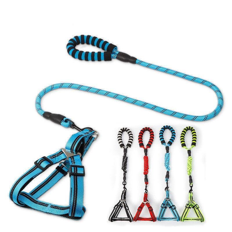 Adjustable Nylon Dog Leash With Chest Harness