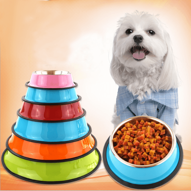 Dual-Use Stainless Steel Dog Bowl