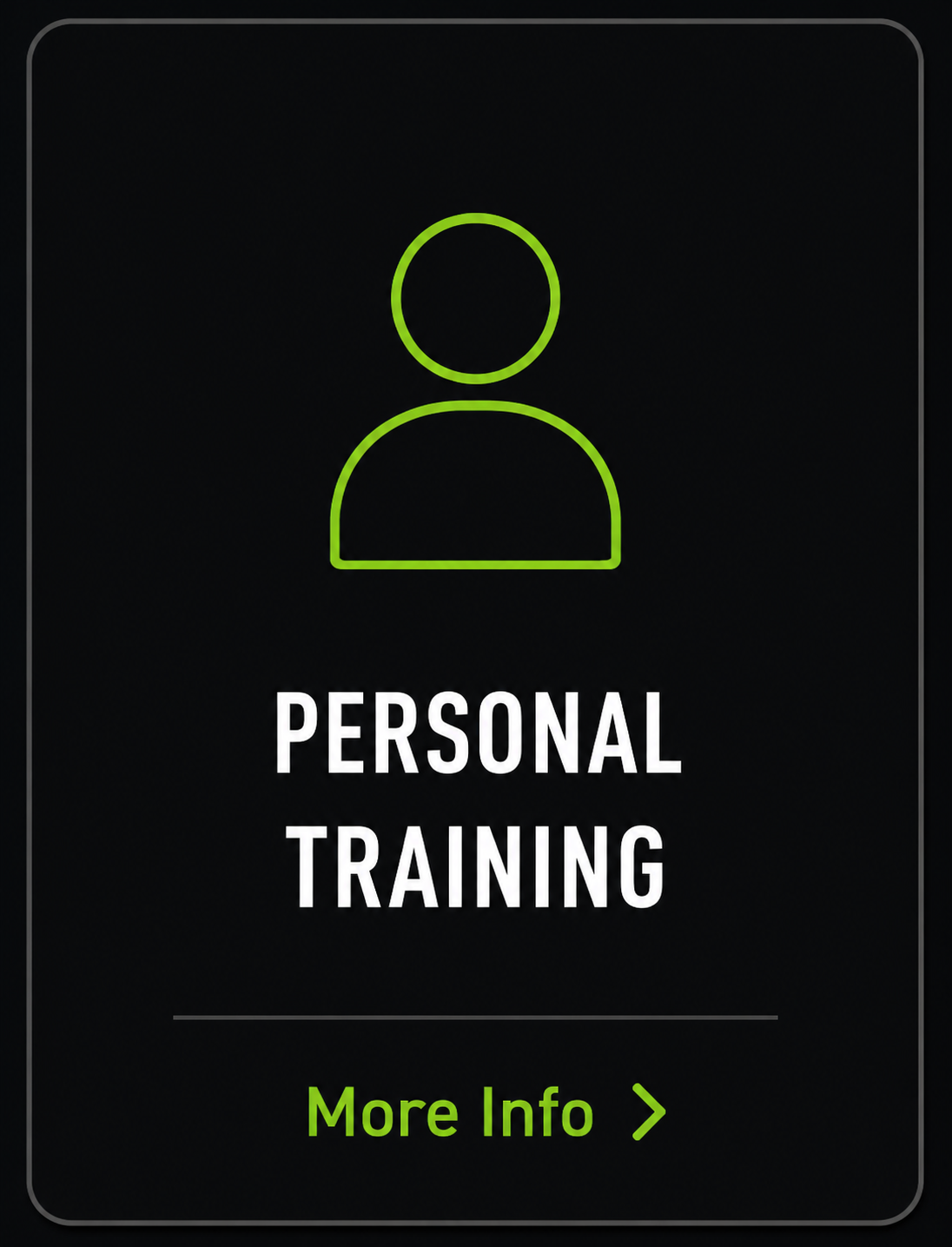 This image shows a green membership icon, directing individuals to learn more about the one-to-one personal training options available at Pantheon Plymouth.