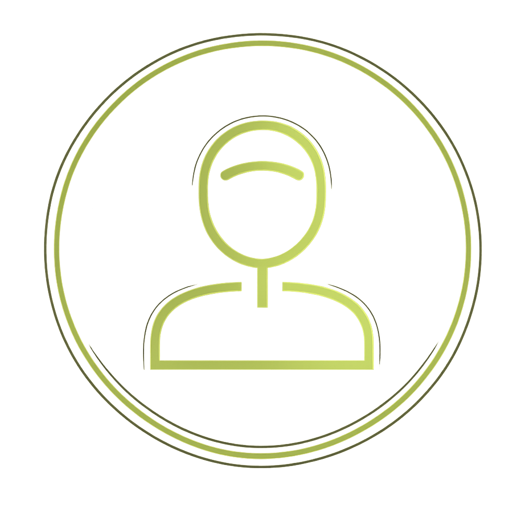 Pantheon Plymouth profile icon in muted green on a dark background, representing personalised coaching, one-to-one support and tailored fitness programmes.