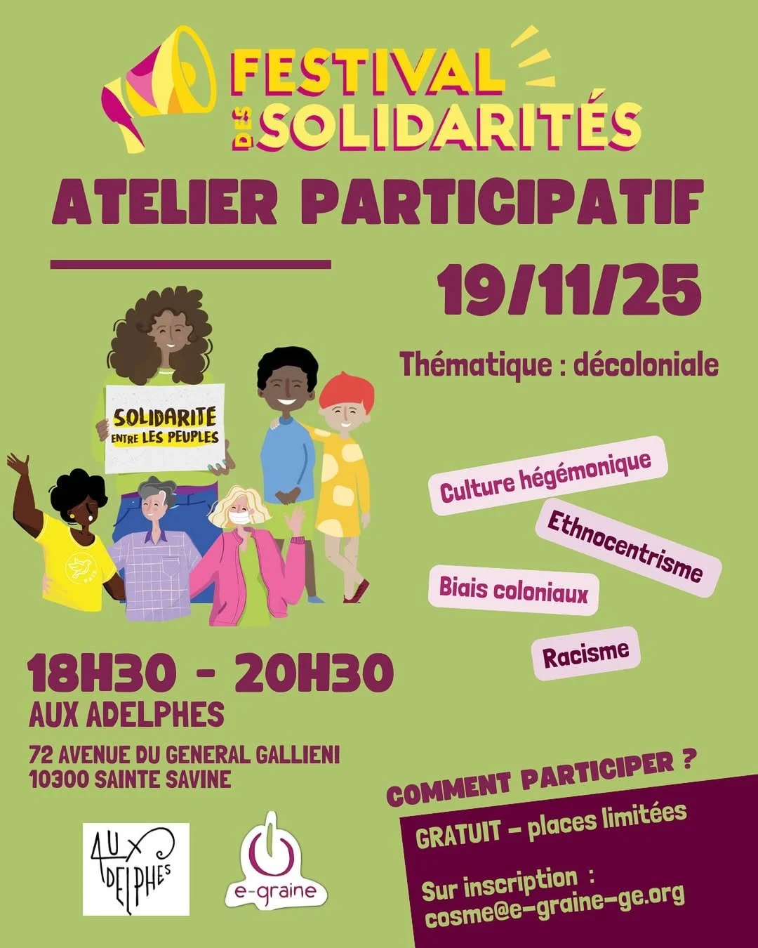 Atelier participatif / Thématique décoloniale, avec e-graine