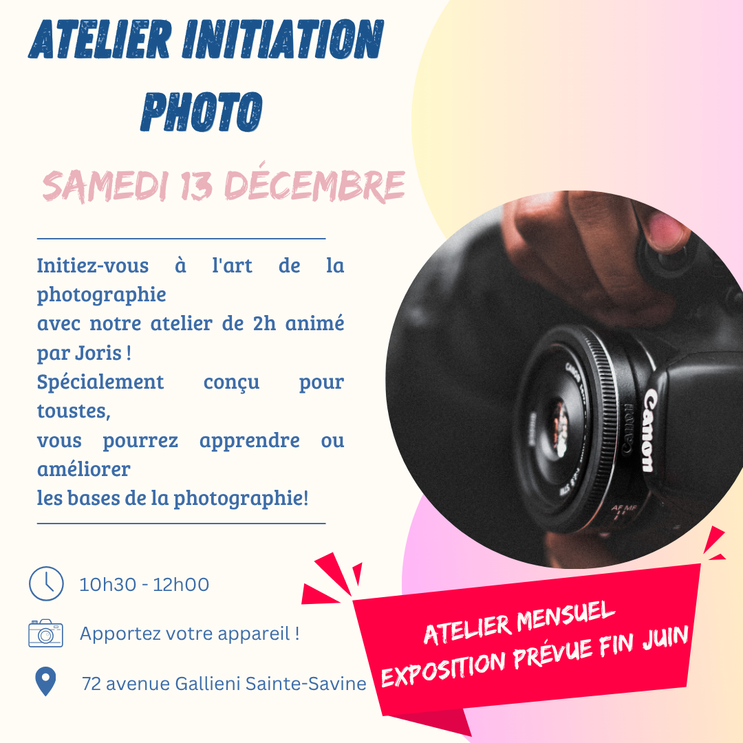 Atelier initiation photographie