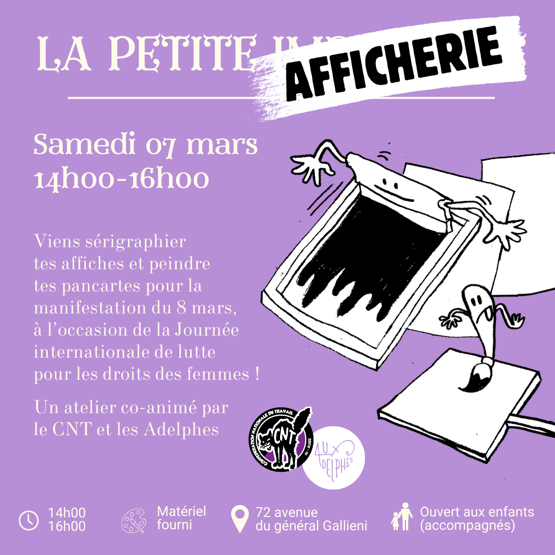 La petite imprimerie - Affiches en sérigraphie pour le 8 mars