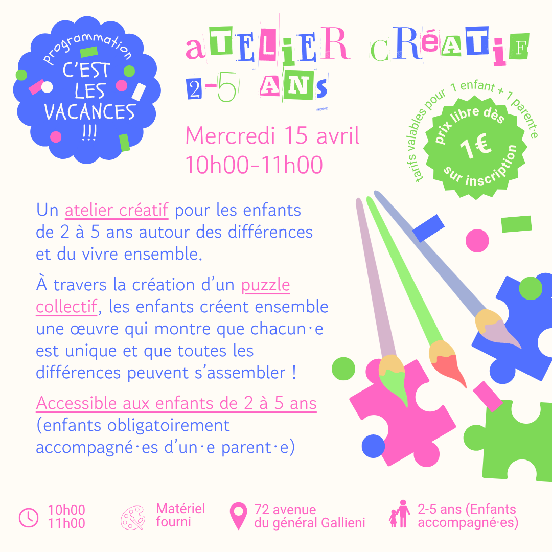 Atelier créatif 2-5 ans