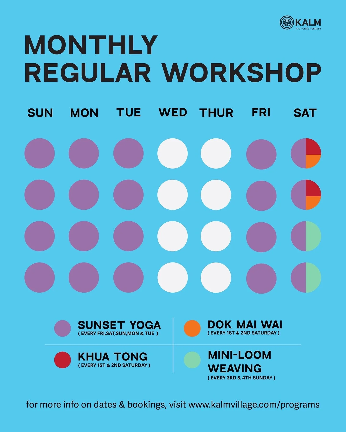 Our new Monthly Workshops Schedule is Here!&nbsp;

Together, we&rsquo;re keeping art, craft, and culture alive. Thank you for being such an essential part of our community!  
ขอบคุณที่ช่วยกันรักษาศิลปะ งานฝีมือ และวัฒนธรรมให้อยู่ต่อไปด้วยกัน&nbsp;💙
