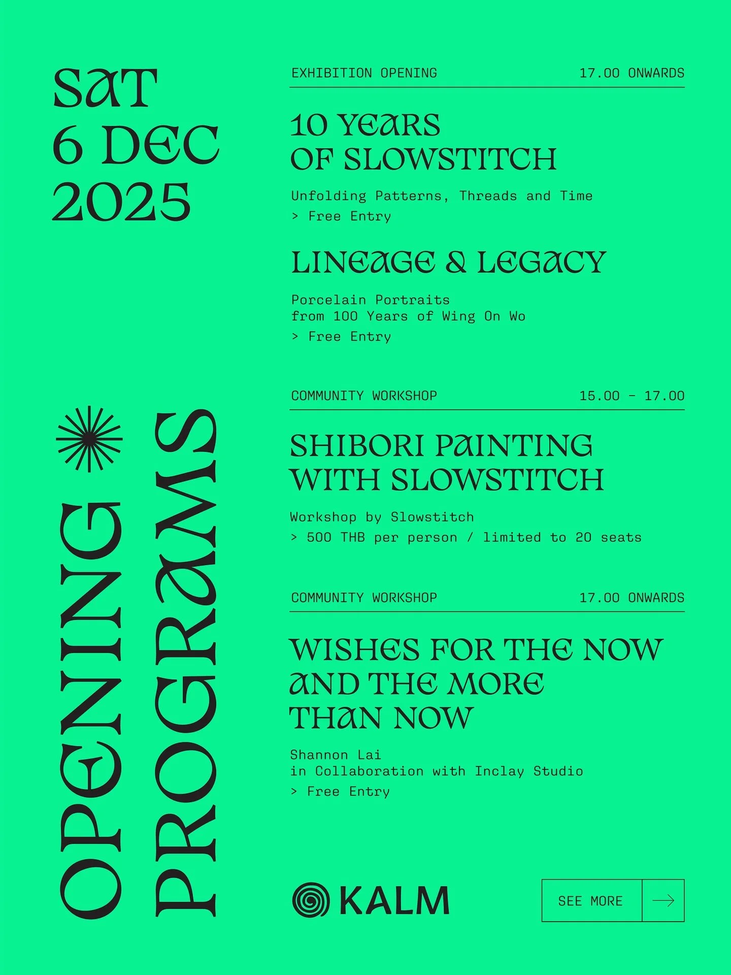 It&rsquo;s a family affair ✨🎉
 Join us this Saturday 6th and Sunday 7th Dec as we celebrate a decade of Slowstitch and a century of Wing On Wo.

Enjoy an exhibition opening, food, games, music, talks, and workshops led by our artists and friends. Co