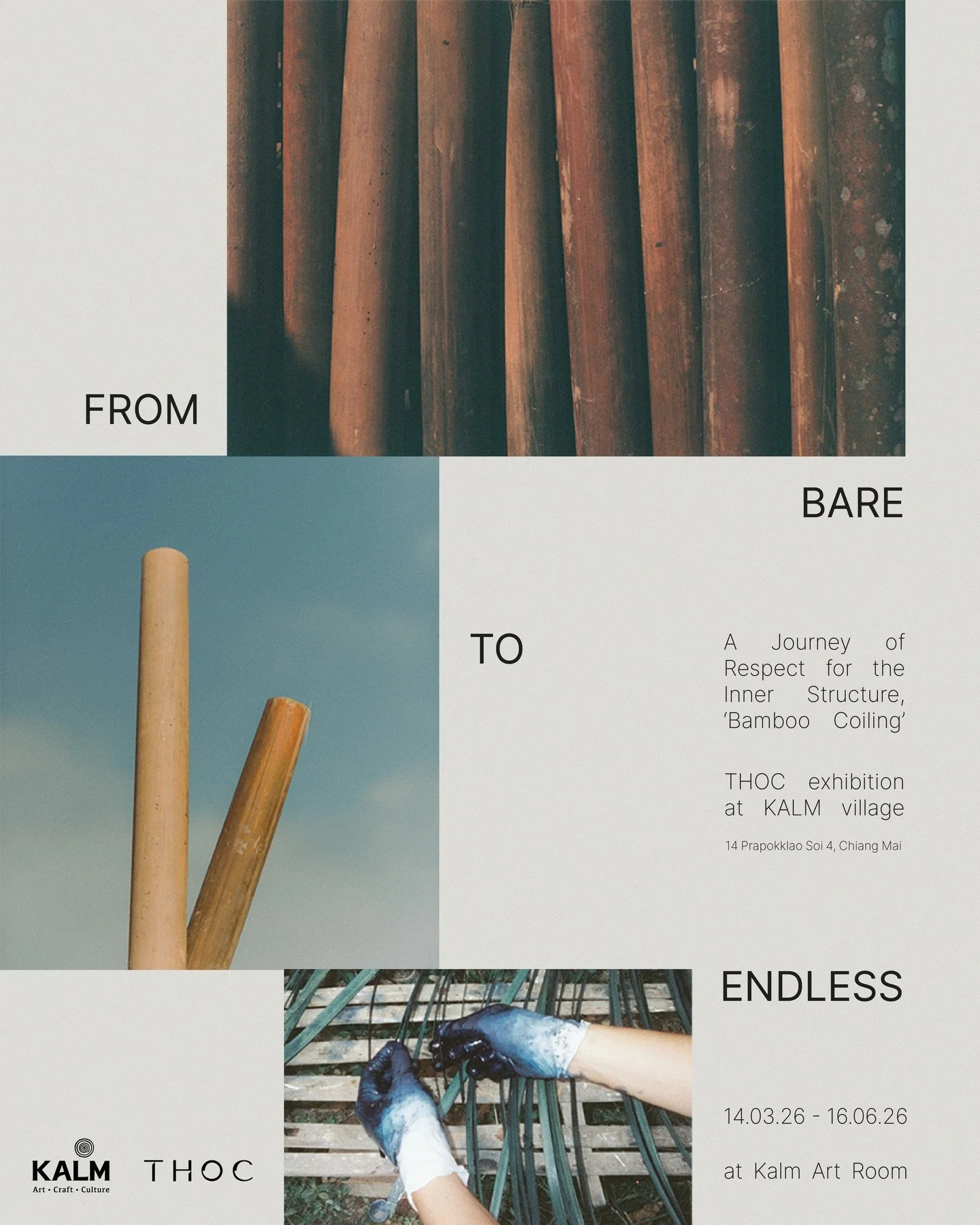 We are delighted to announce an upcoming exhibition &ldquo;From Bare to Endless: A journey of respect for the inner structure of bamboo coiling&rdquo; with our friend @thoc_project 🎋

เรายินดีชวนทุกท่านมาร่วมชมนิทรรศการ &ldquo;From Bare to Endless: 
