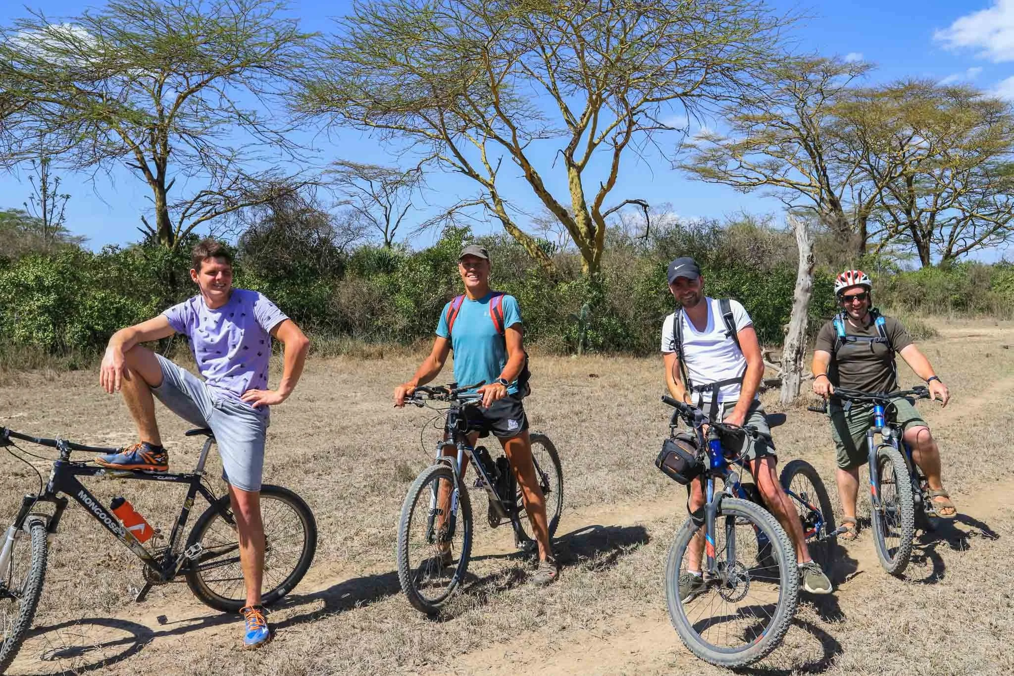 Group photo on bicycle safari in Nakuru