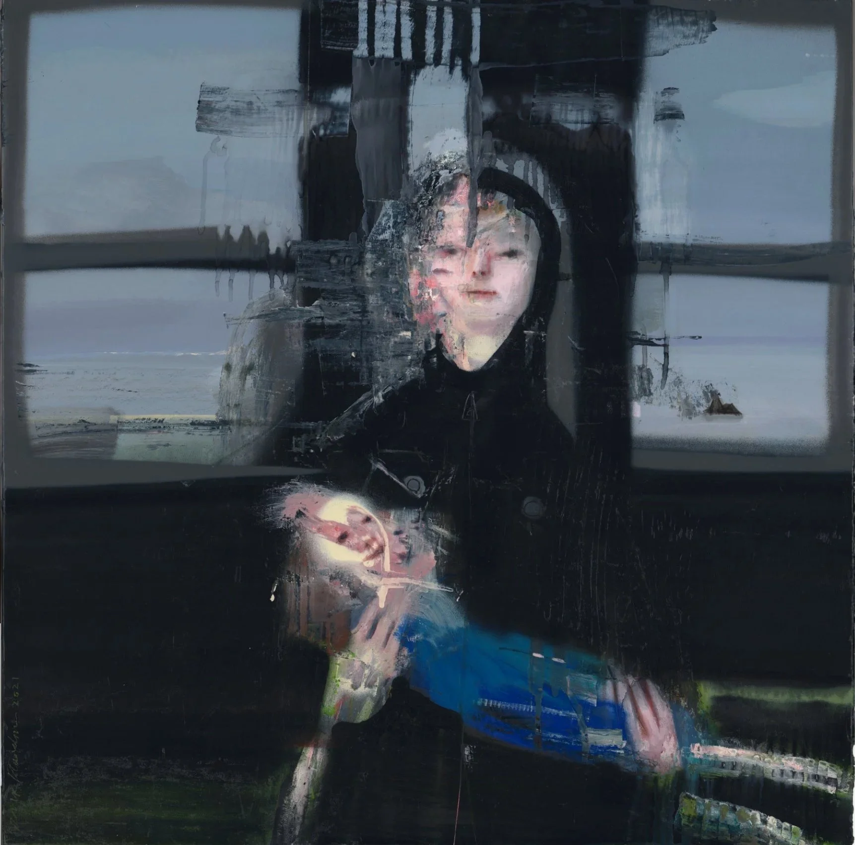 St Leonard (61cm x 61cm) - Oil & Spray paint on board. No longer available 