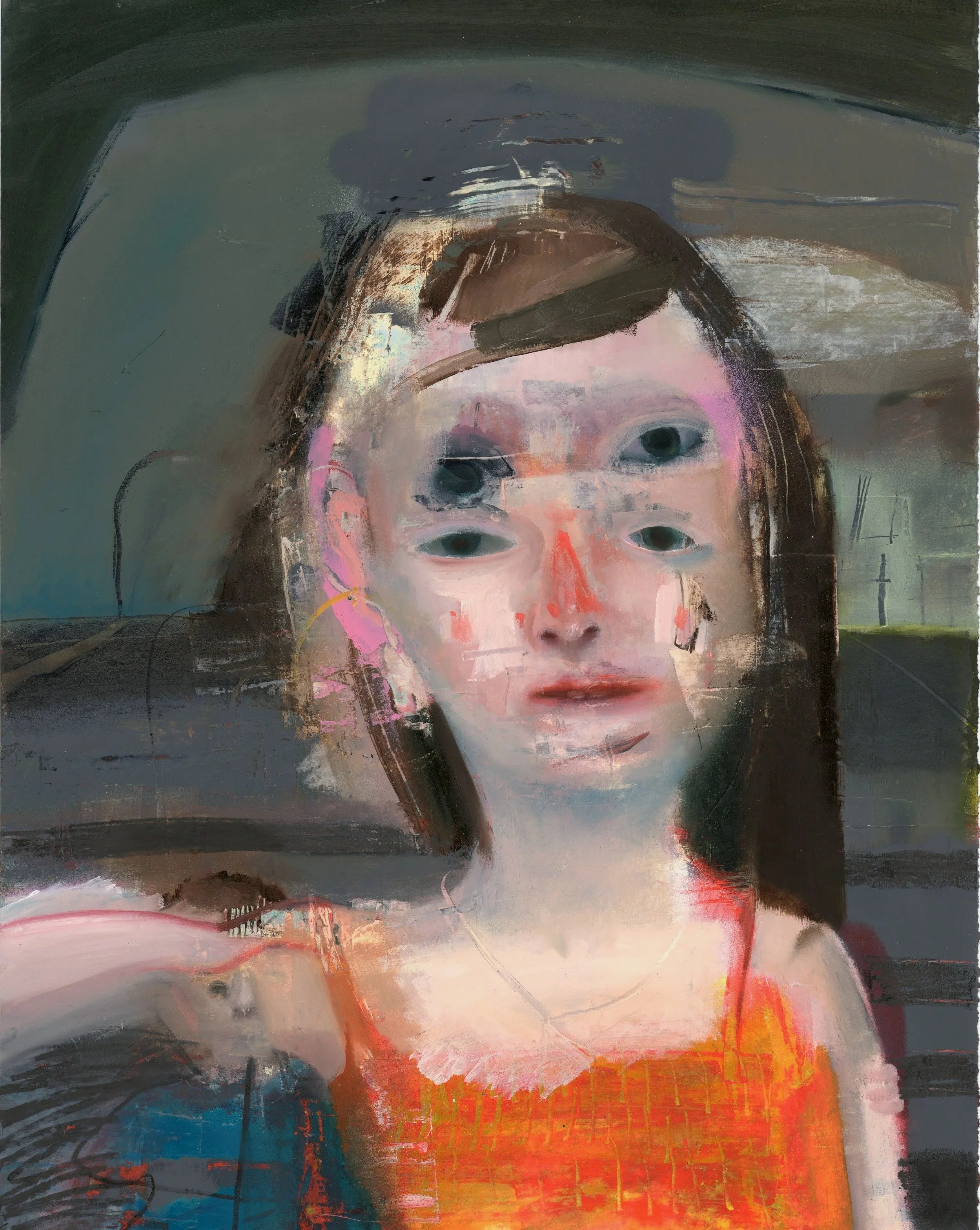 Peace Fades In (51.5cm x 40cm) oil & spray paint on Paper. No longer available 