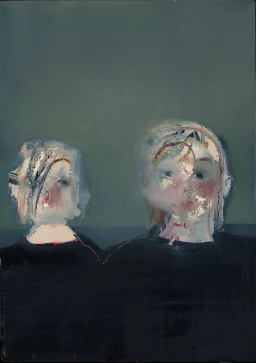 Pause In Talk (41.5cm x 29.5cm) Oil & Spray Paint on board. No longer available 