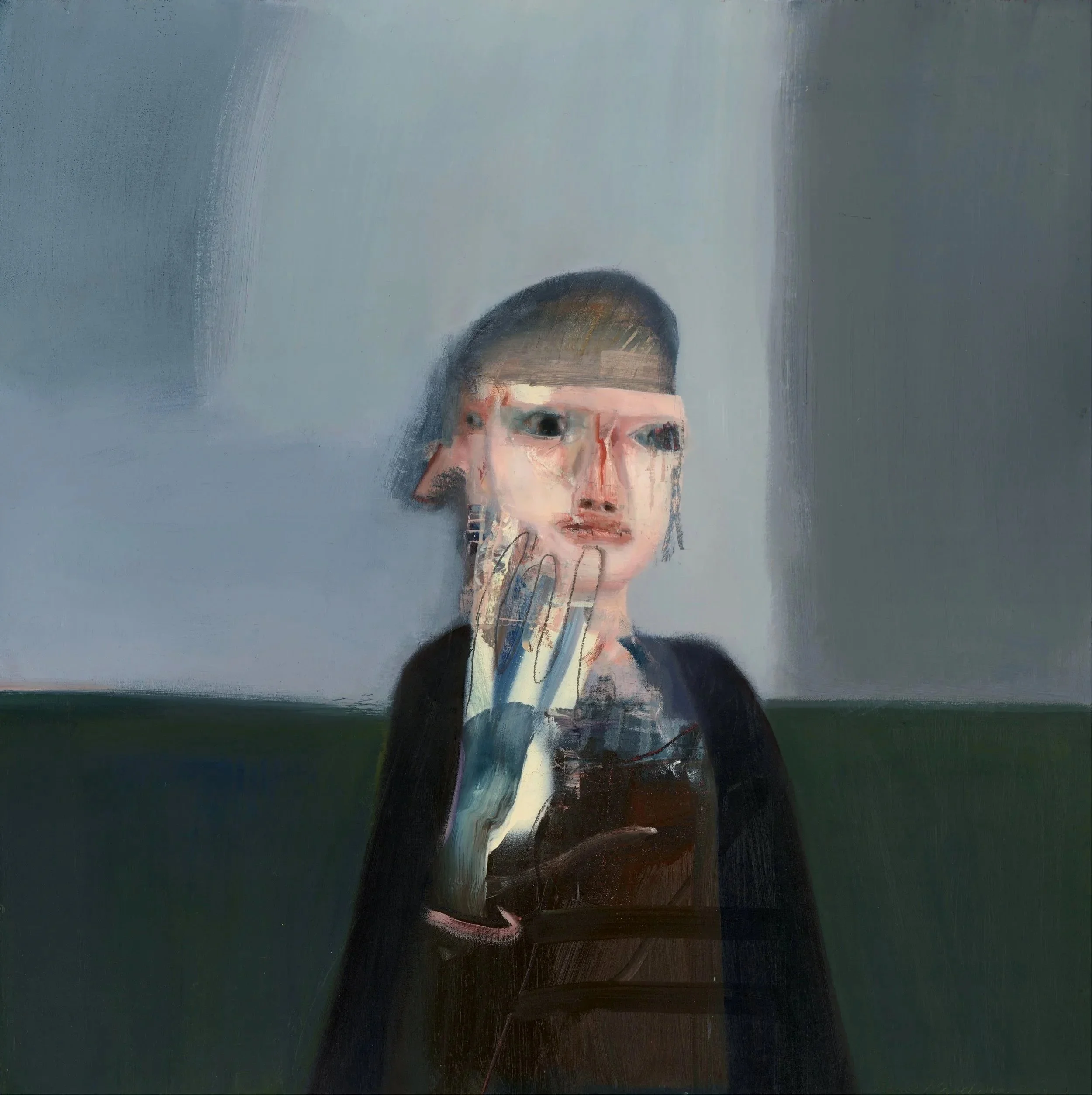 Did you go back (61cm x 61cm) - Oil & Spray Paint on board.