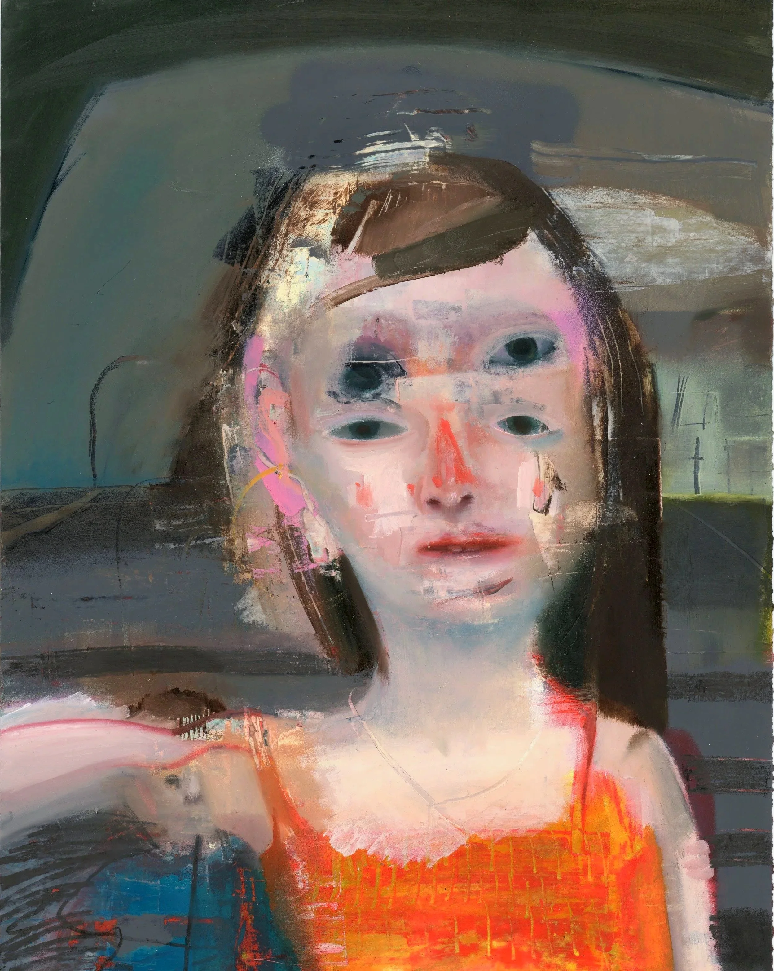 Peace Fades In (51.5cm x 40cm) oil & spray paint on Paper. No longer available 