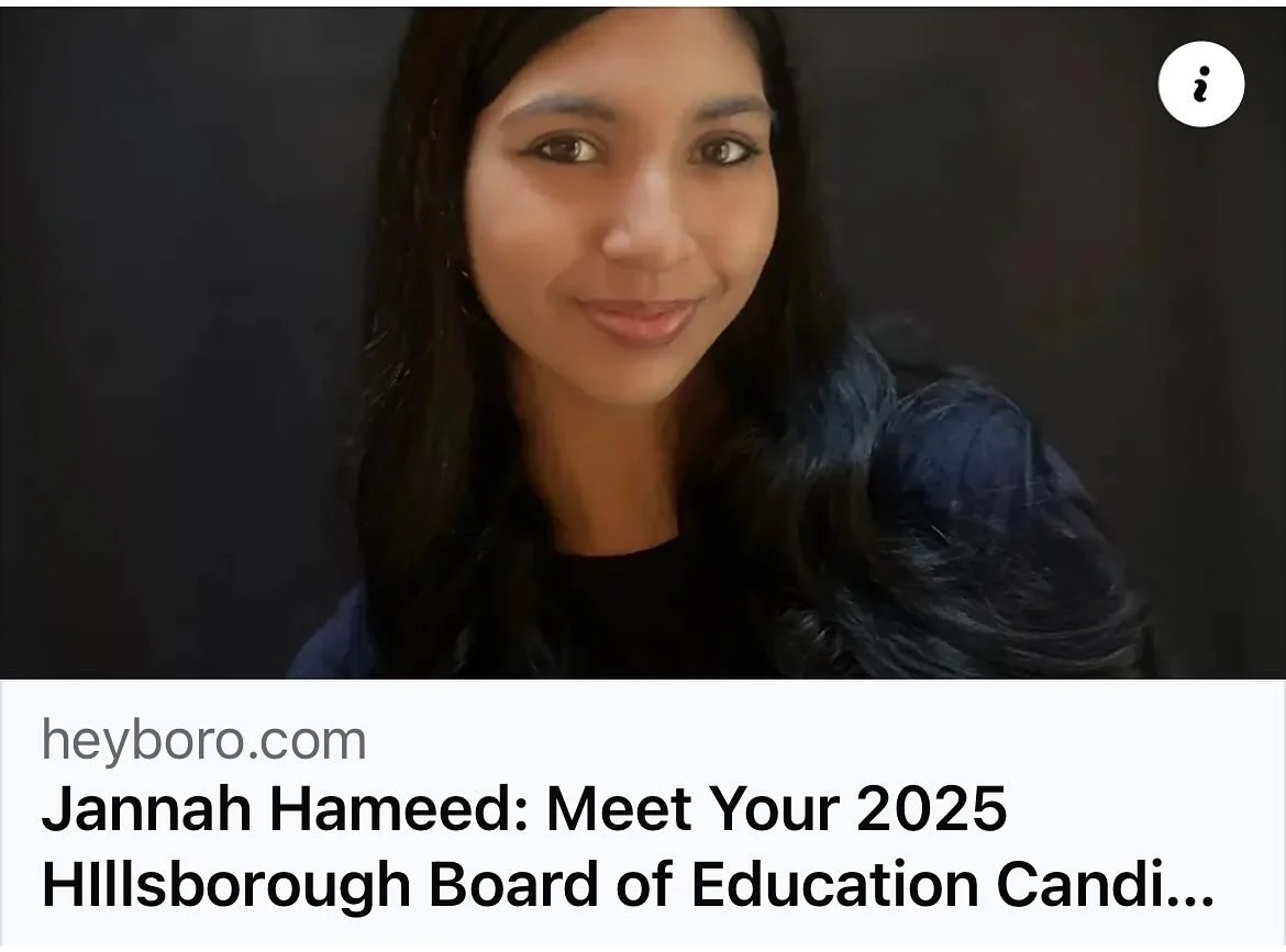 Jannah Hameed - Hillsborough Township 2025 Board of Education candidate. >>> Link in Bio - News <<<