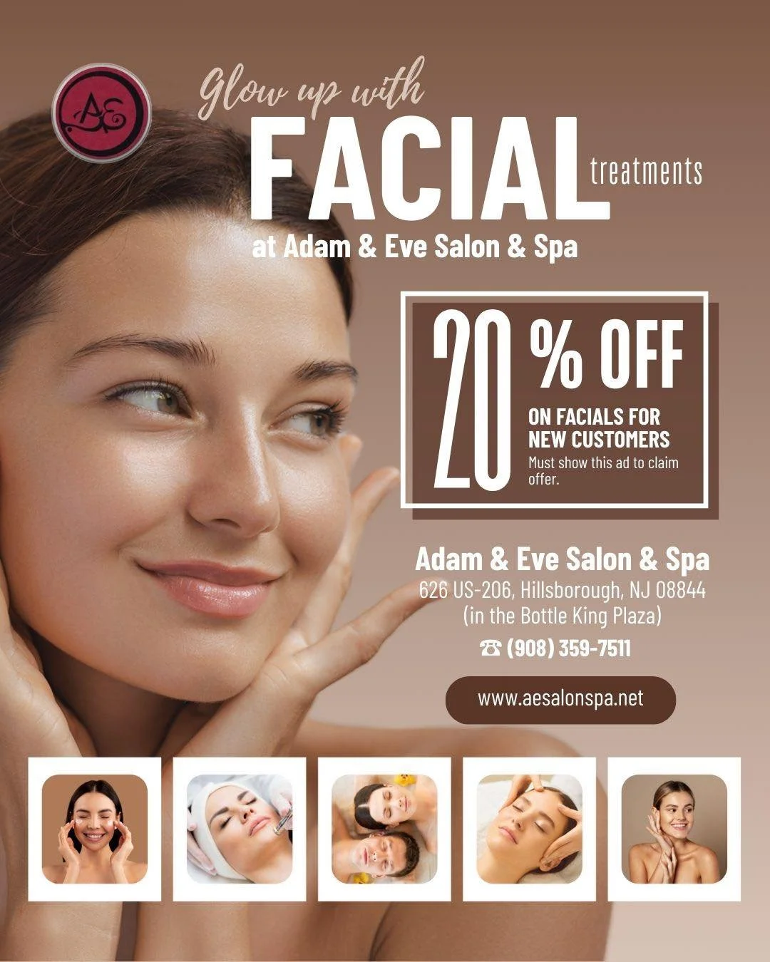 www.aesalonspa.net/facials
Treat yourself to a rejuvenating facial at Adam &amp; Eve Salon &amp; Spa. New customers get 20% off. 
Because your skin deserves the best.

Book your appointment today:
Call (908) 359-7511
Book Online: www.aesalonspa.net

