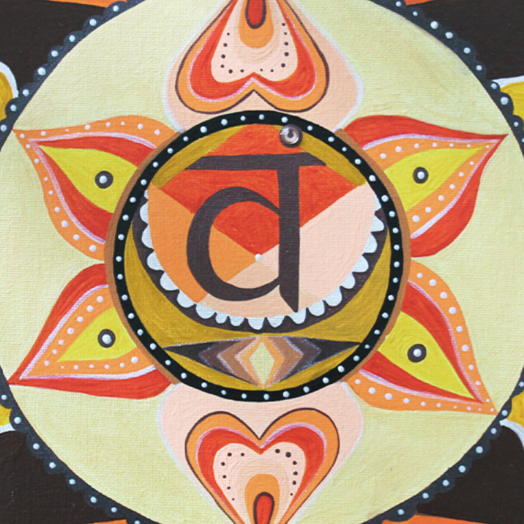Svadishtana sacral chakra located in the lower abdomen associated with emotions and creativity