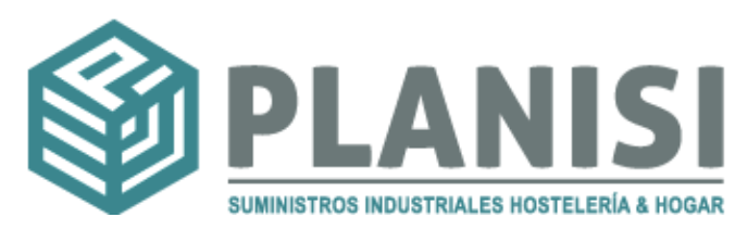Logo for PLANSI, a company specializing in industrial supplies for hospitality and household use, featuring a geometric cube icon and company name in bold letters.