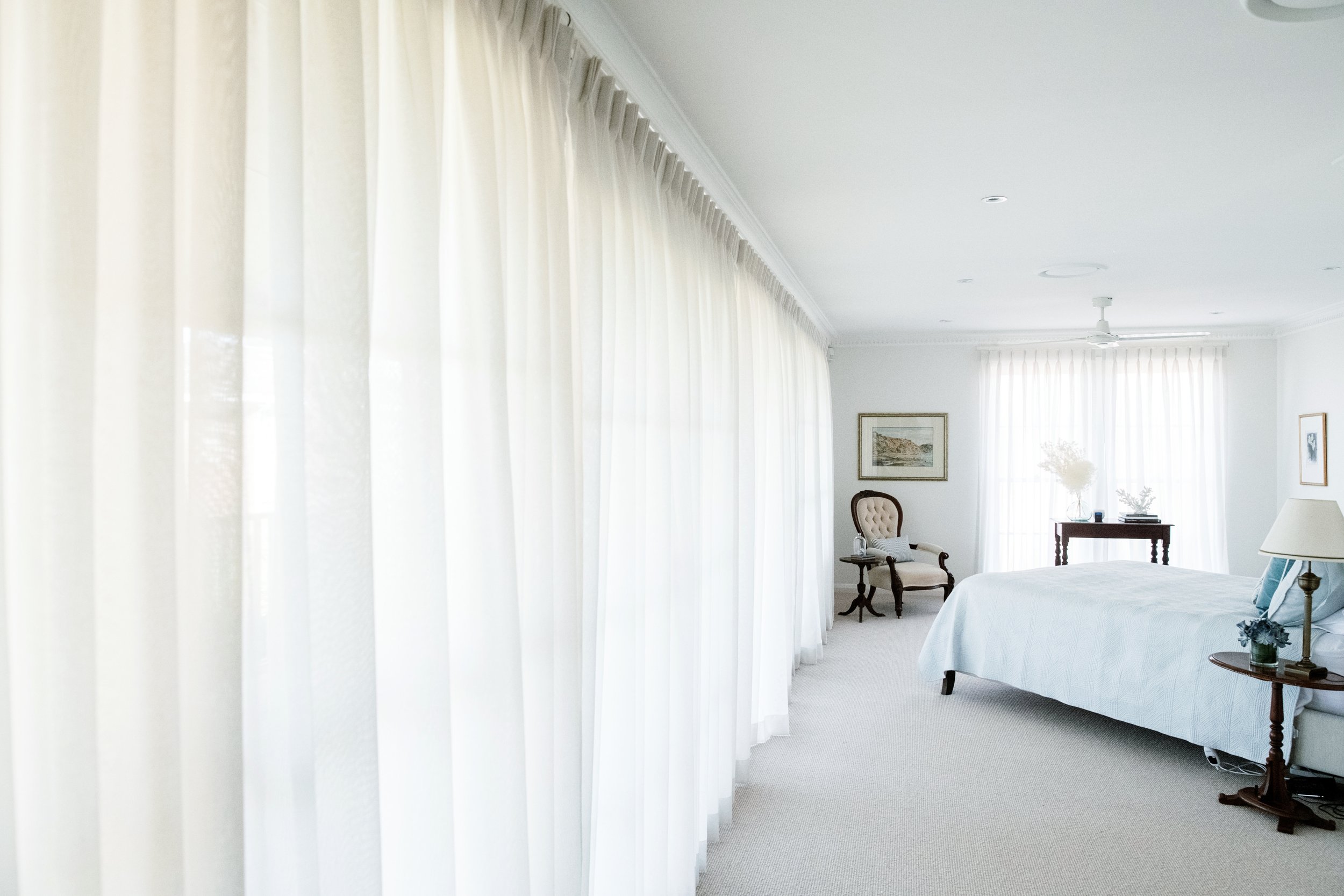 Interior Design Case Study - Hamptons master bedroom