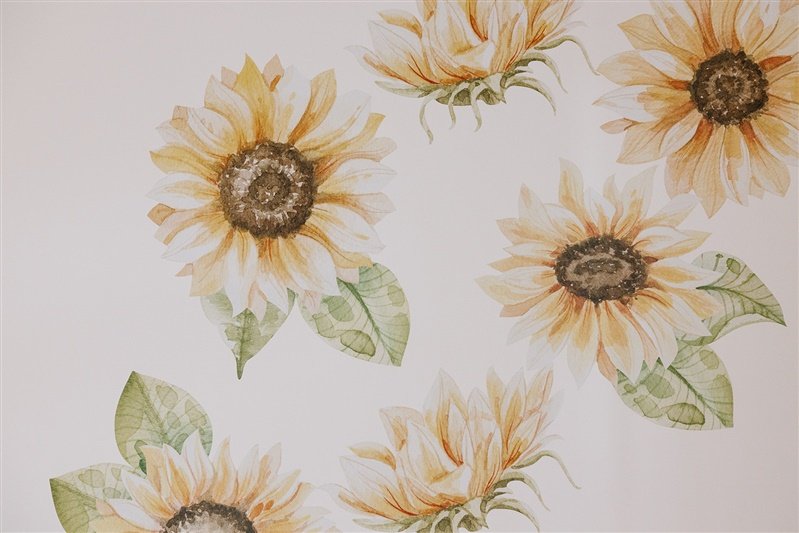 Kids sunflower wall decals