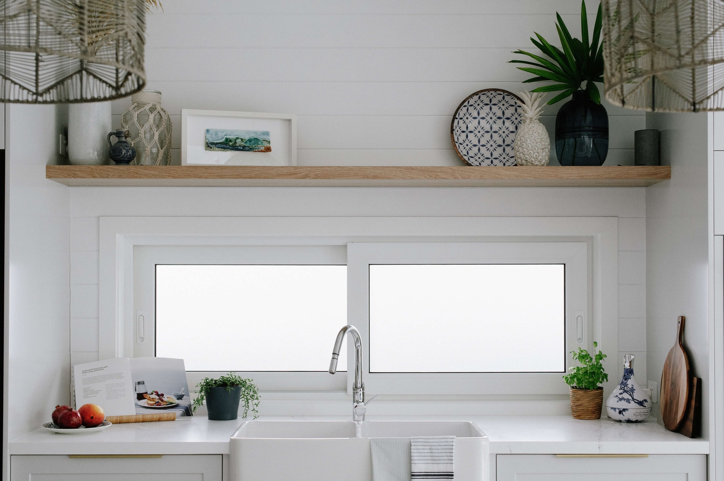 Interior Design Case Study Hamptons kitchen shelf styling