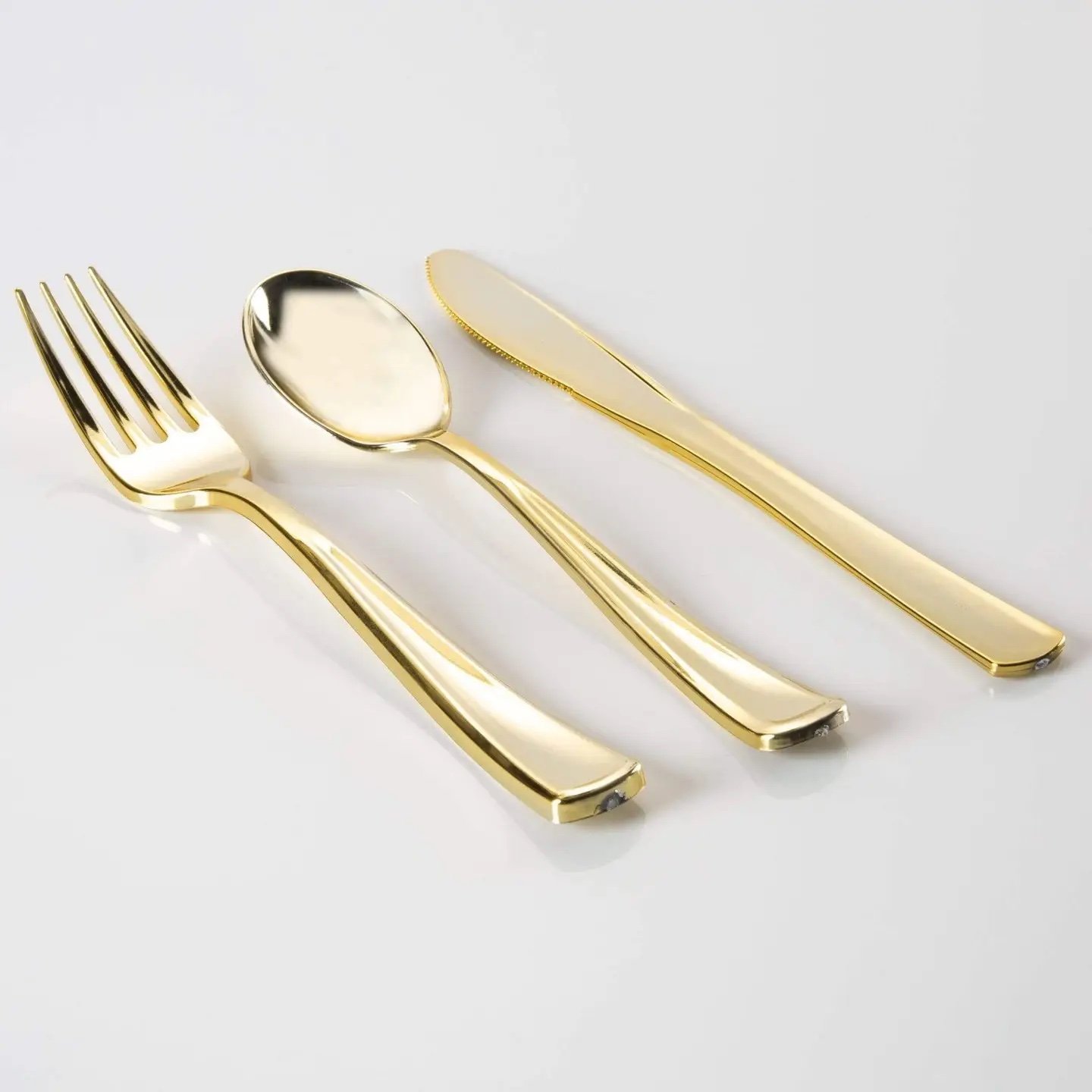 Gold Plastic Cutlery Combo-140 Pieces