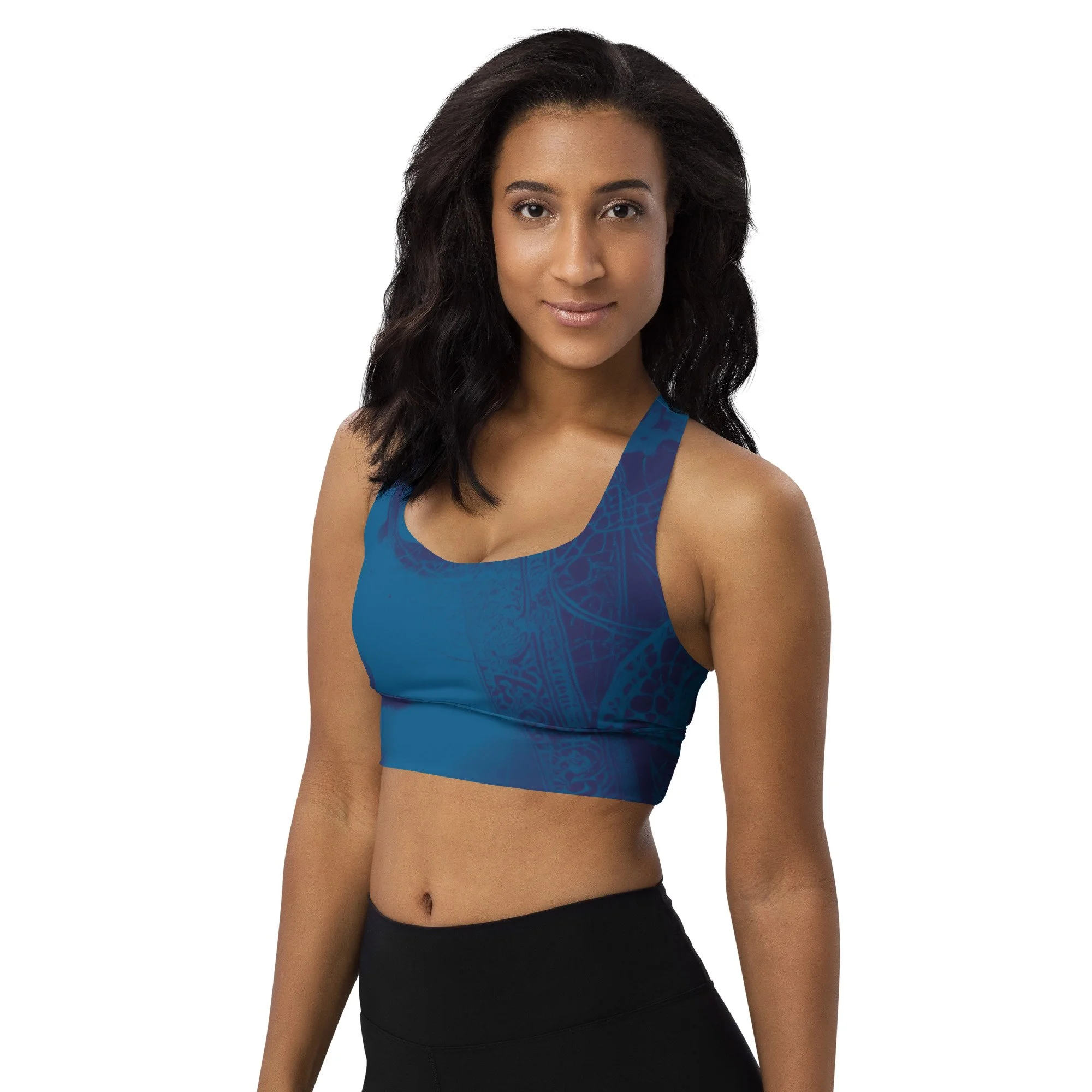 Darbari Blue - Longline sports bra