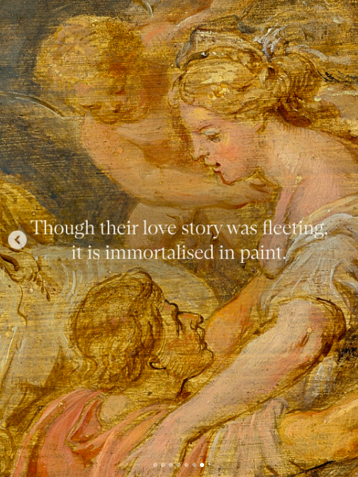 A close-up of a 17th-century oil sketch, showing a soft, tender moment between the image's two main subjects.