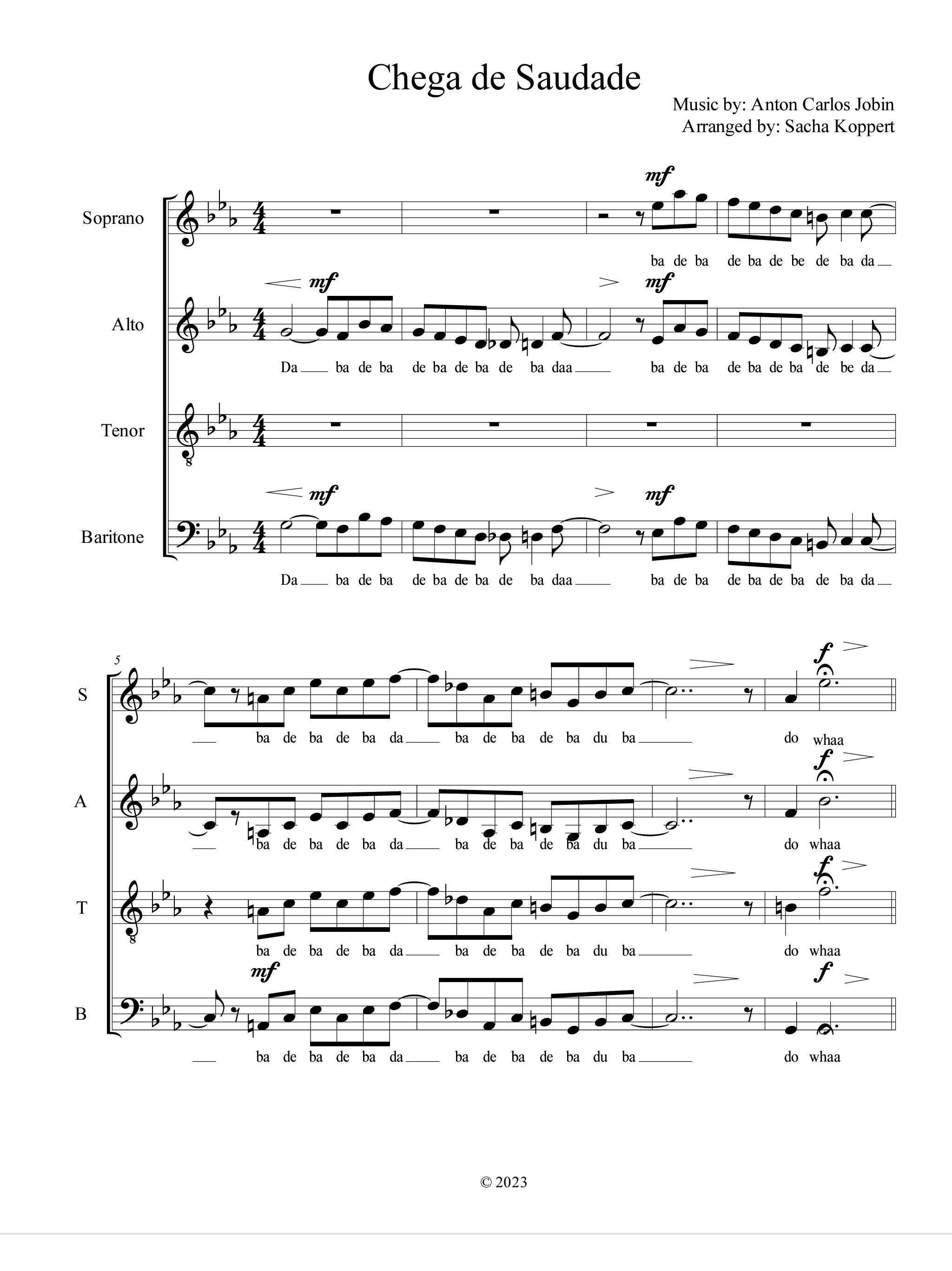 Chega de Suadade - choir