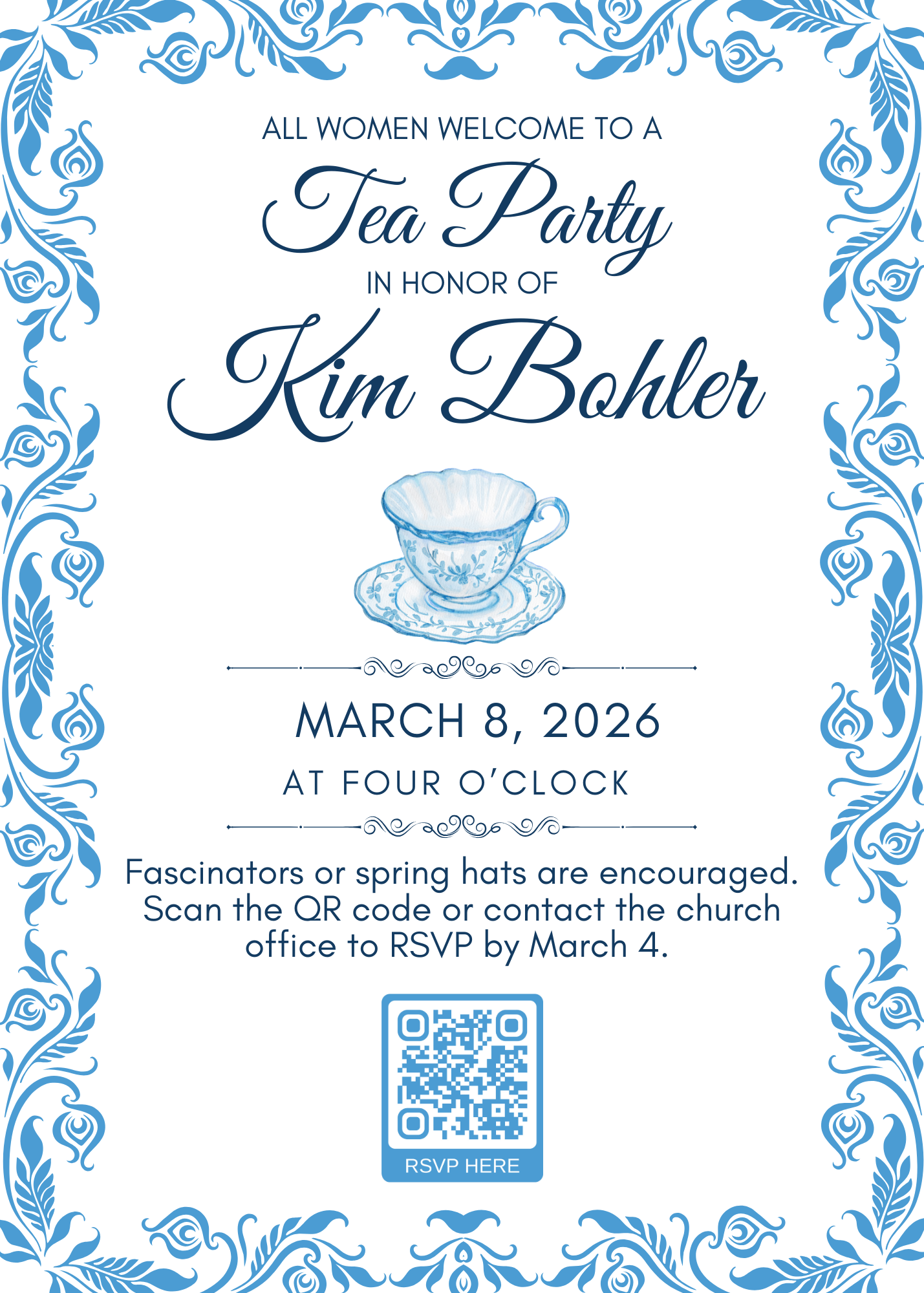 Tea Party in Honor of Kim Bohler