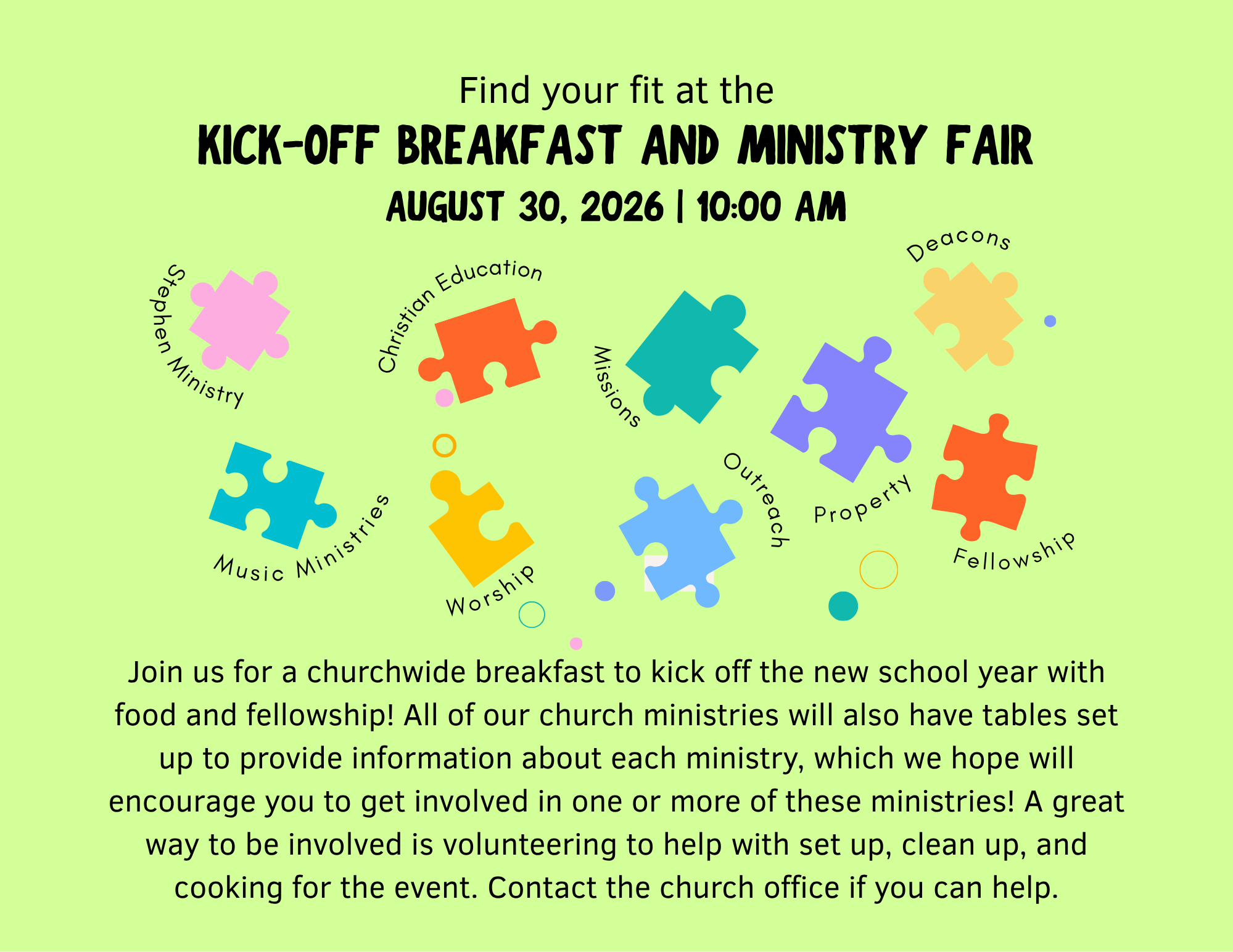 Churchwide Breakfast &amp; Ministry Fair