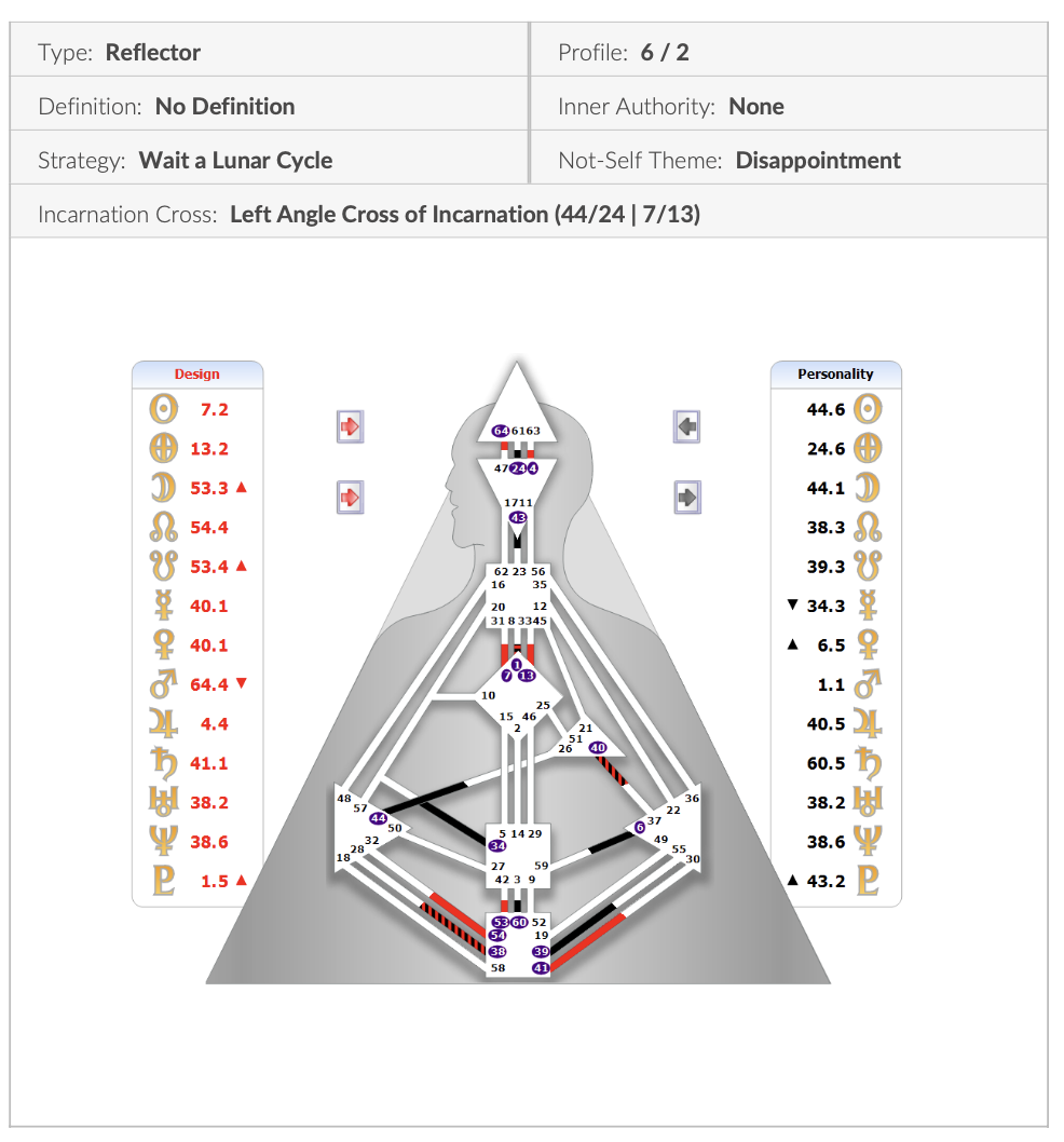 A Human Design Body-Graph for a Reflector type