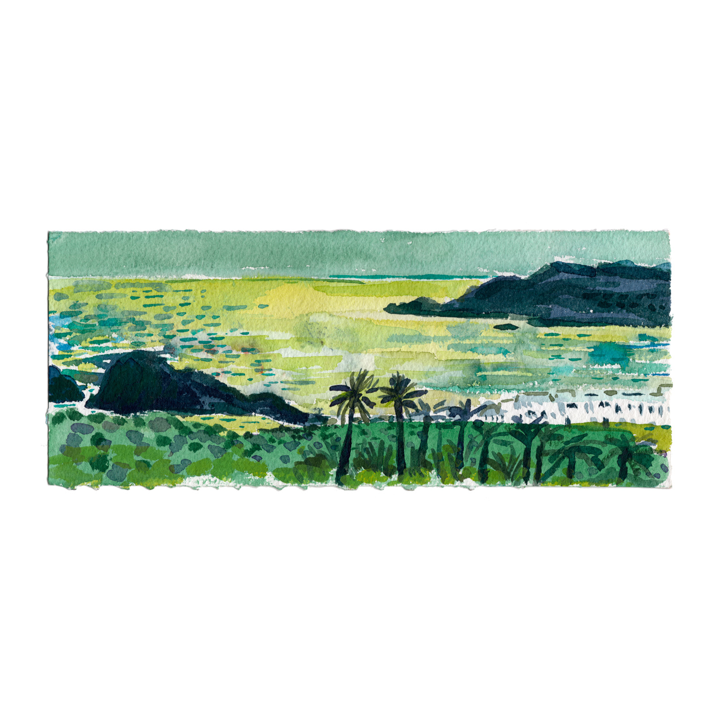 Isleta del Moro Sunrise Watercolour 10cm x 26cm_1.png
