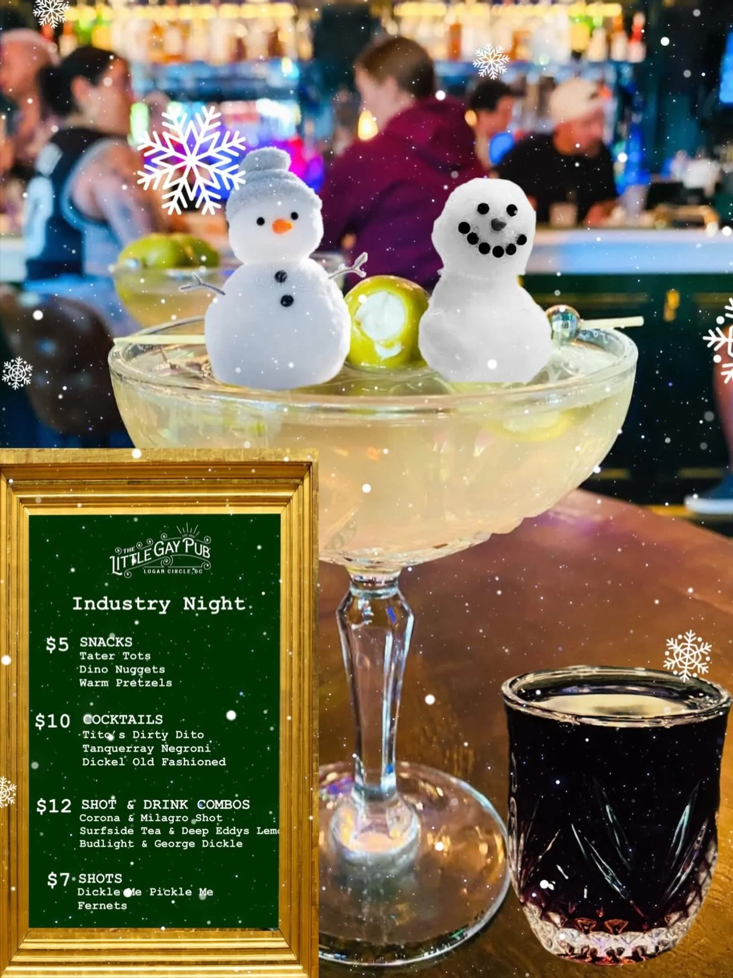 ❄️ INDUSTRY NIGHT ✨ Join us and the city&rsquo;s finest at 8pm every Sunday for shot, drink, and snack specials. The boys are waiting!