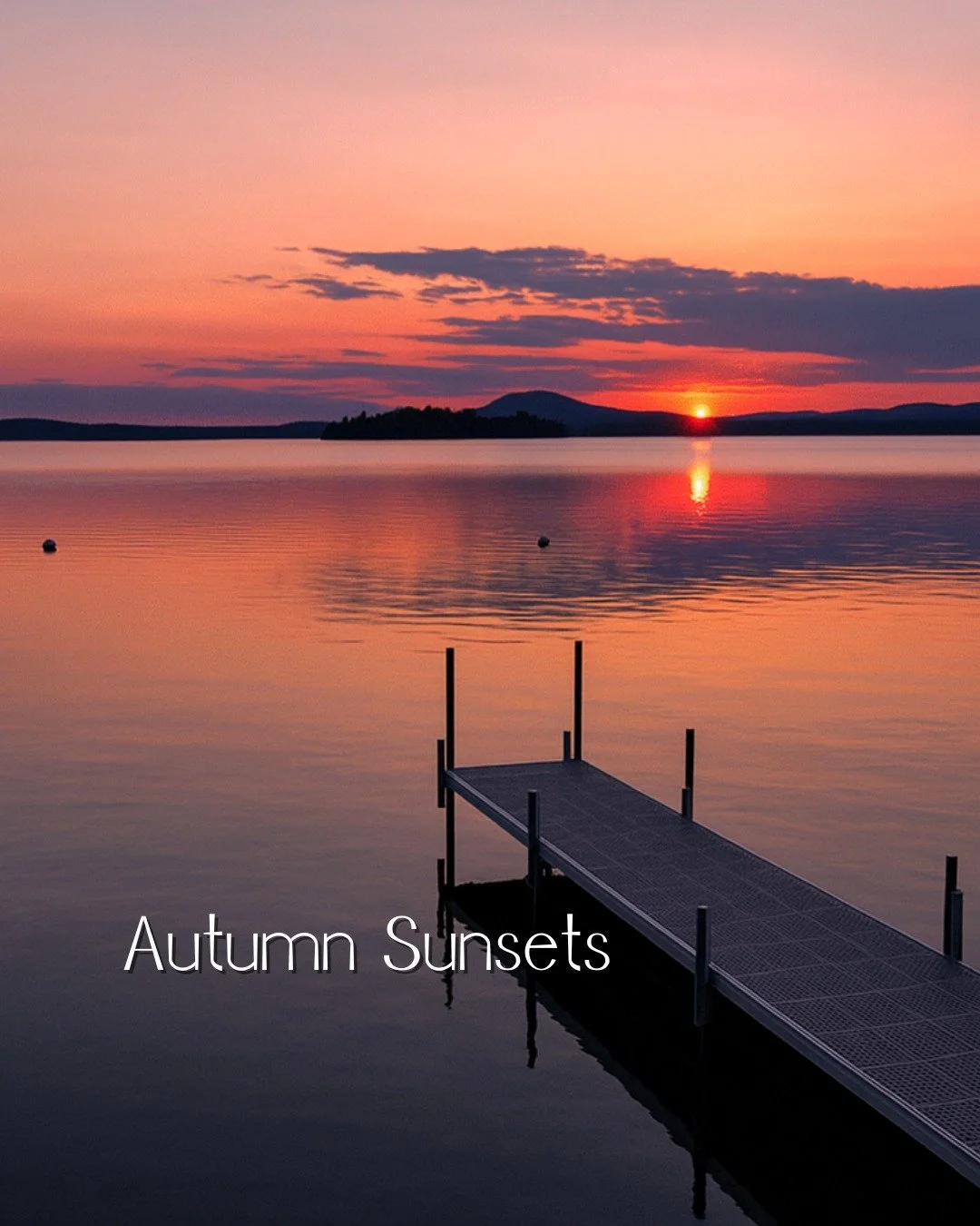 The sunsets are getting earlier now, but the colors are as intense as ever! I captured this photo from the dock that Sunset and Getaway Cabins share. Every sunset is different, and each one is a perfect end to the day. I'm grateful to have the opport