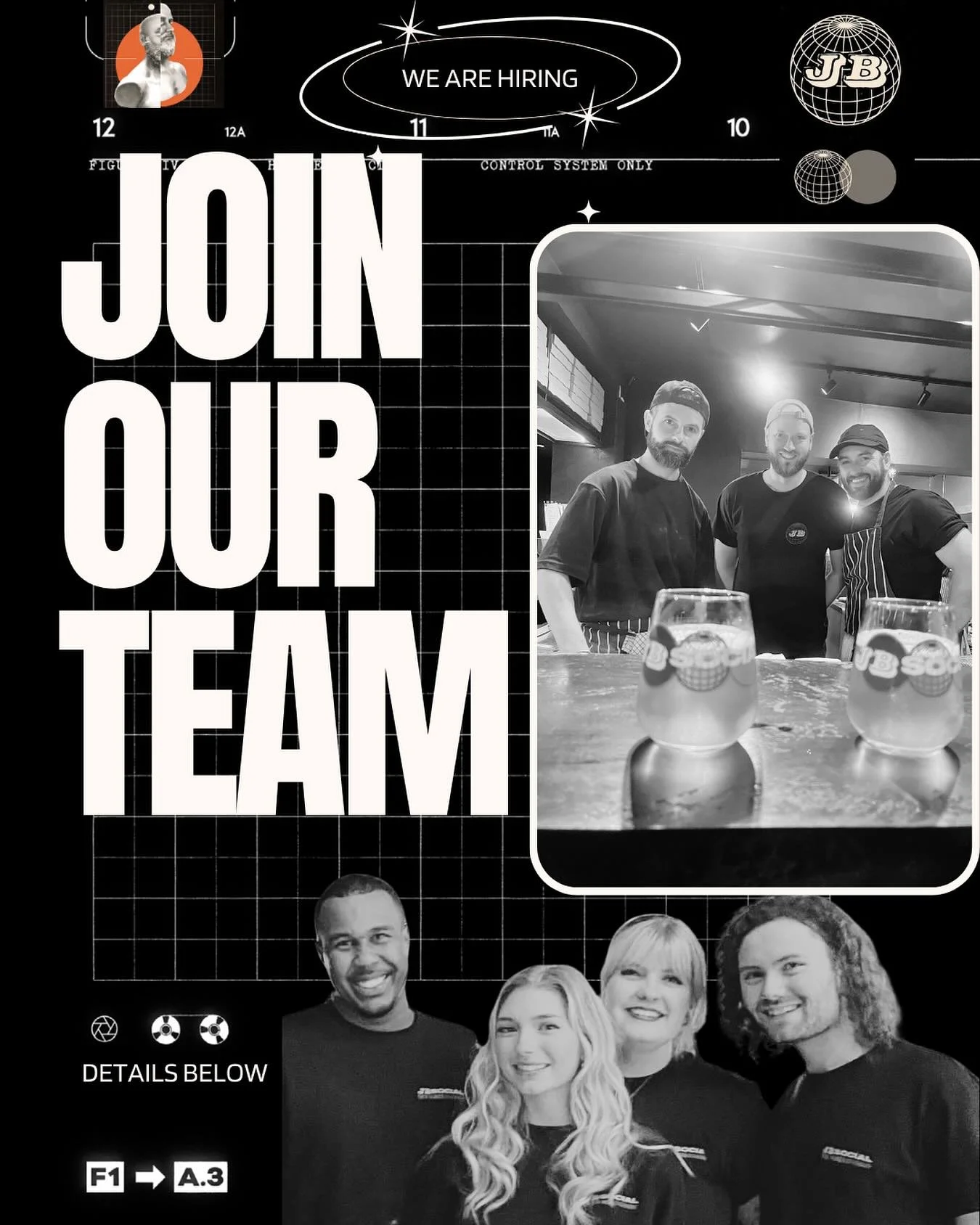 πΊ WE’RE HIRING BAR STAFF! πΈ
Join the JB Social team! We’re looking for passionate bar staff to serve:
πΊ Our unique gluten-free craft beers and guest beers
πΈ Signature cocktails 
π· Curated independent wines
π Alongside LUPO’s