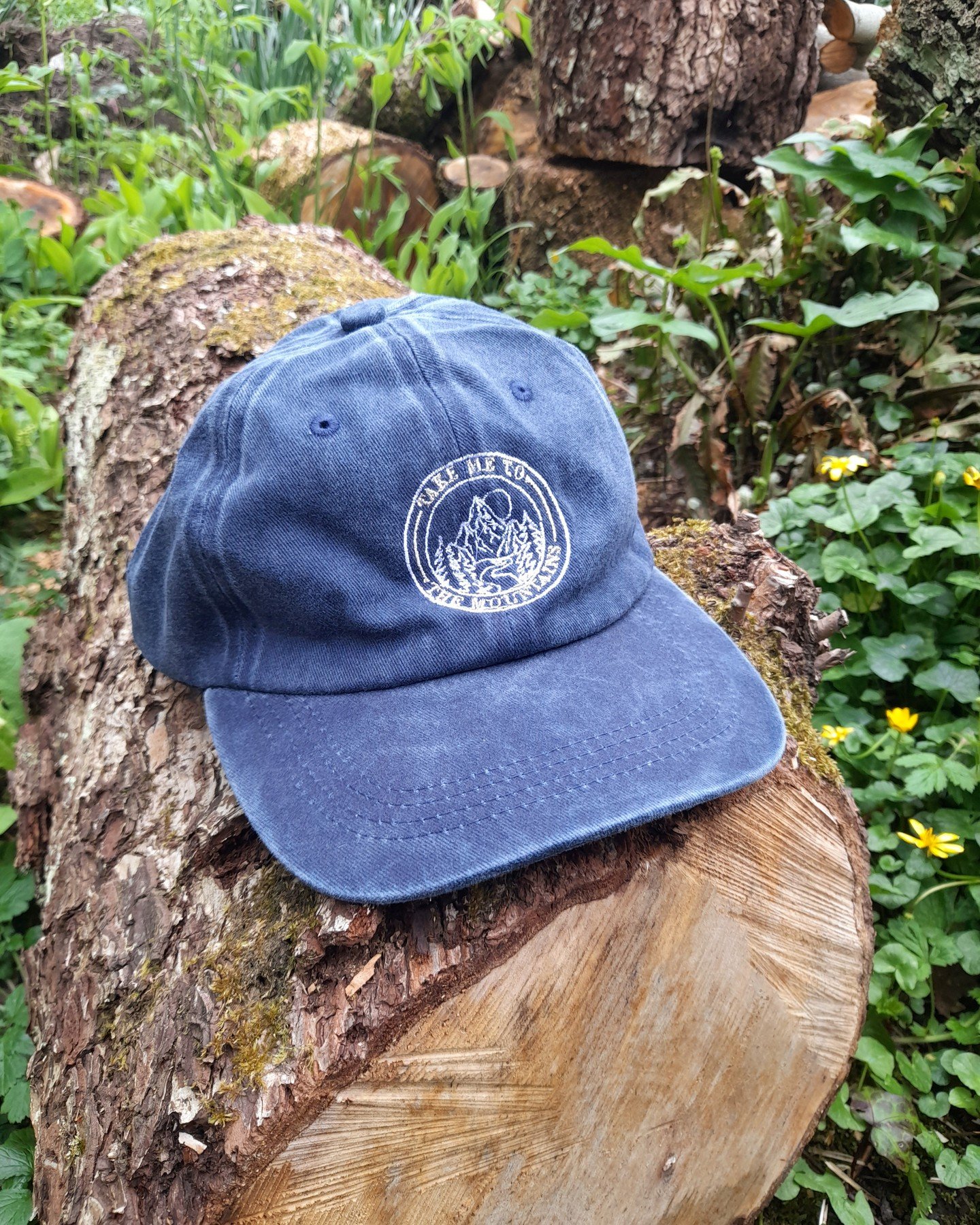'Take me to the mountains' caps are now available to shop through my website! In Blue &amp; Pink options!!😊⛰️ 

#cap #embroideredcap #climber #bouldering #mountains #climbinggifts #mountaineering #digitalembroidery #summer