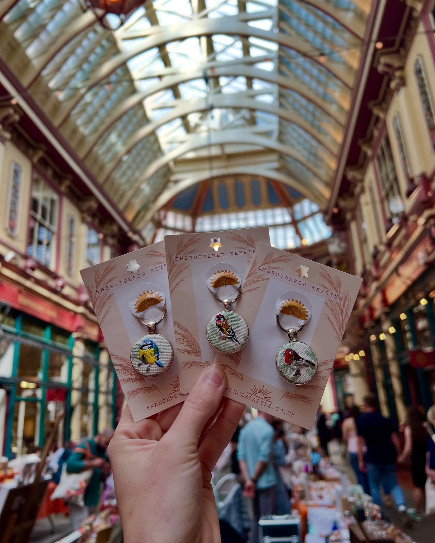 What a beautiful market at Leaden Hall! Thank you so much to everyone who said hello today &amp; said lovely words about my embroideries, especially the birth flower necklaces, I can&rsquo;t believe I sold out of so many of them, I should have brough