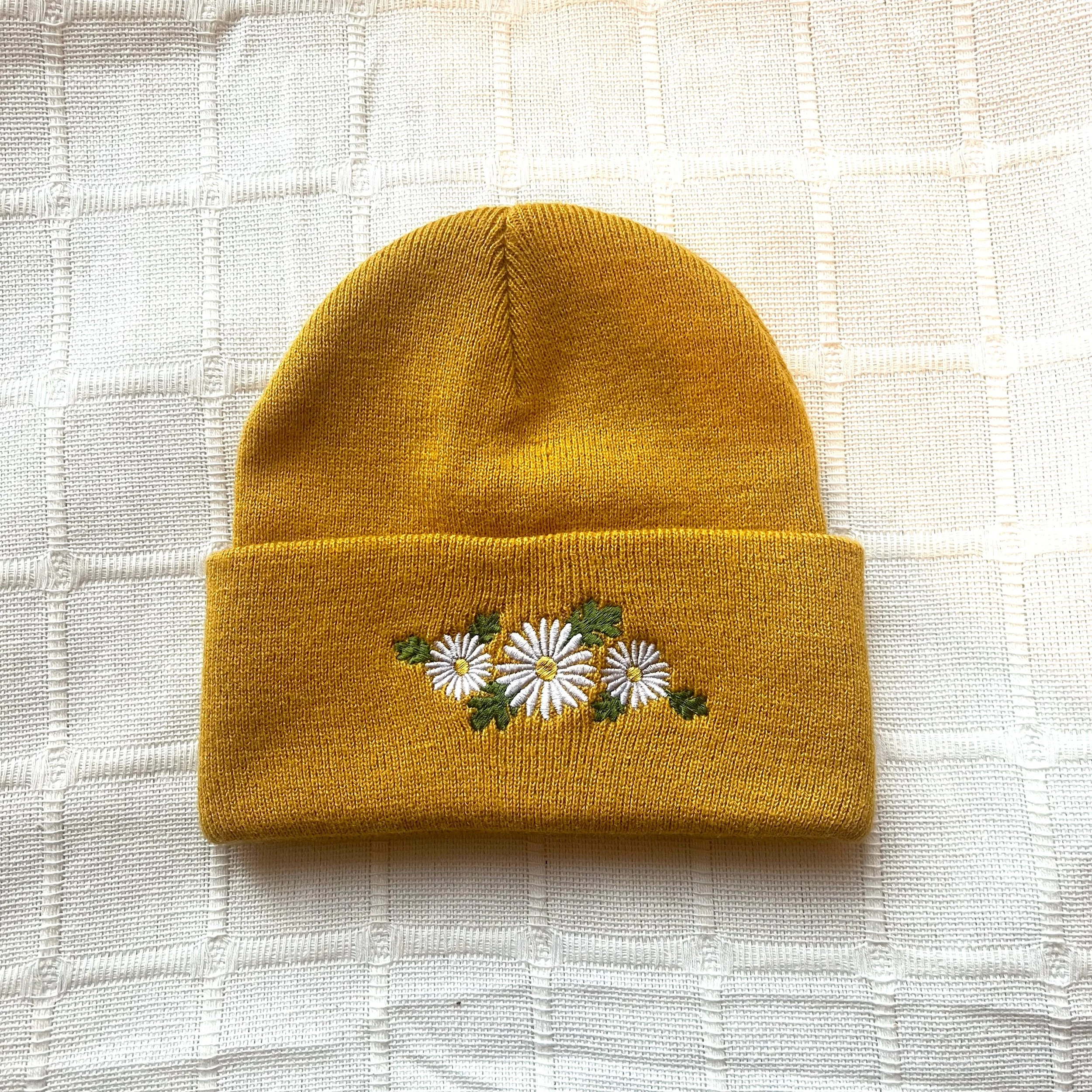 Daisy Beanie - Mustard