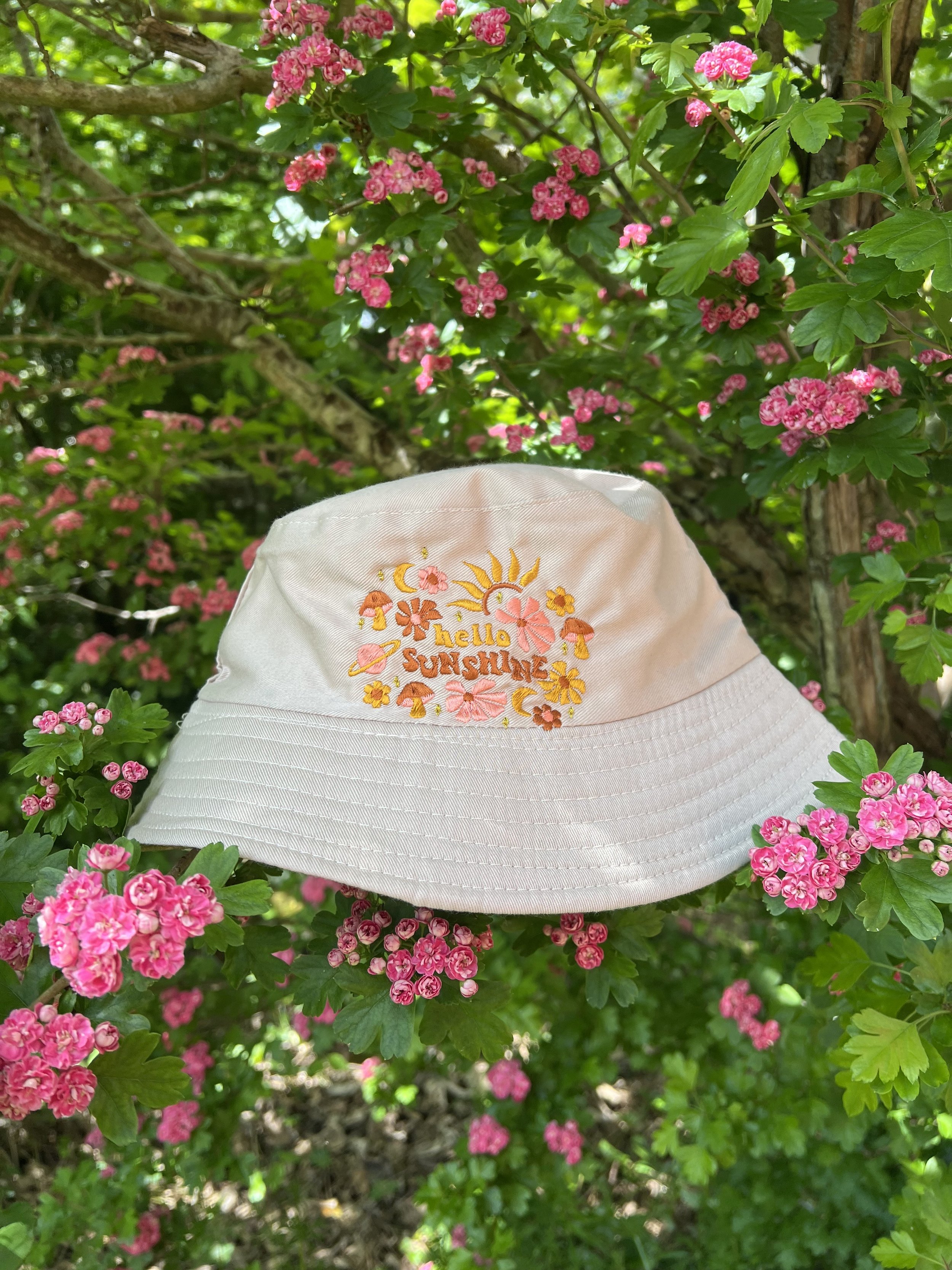 Hello Sunshine Bucket Hat in Cream