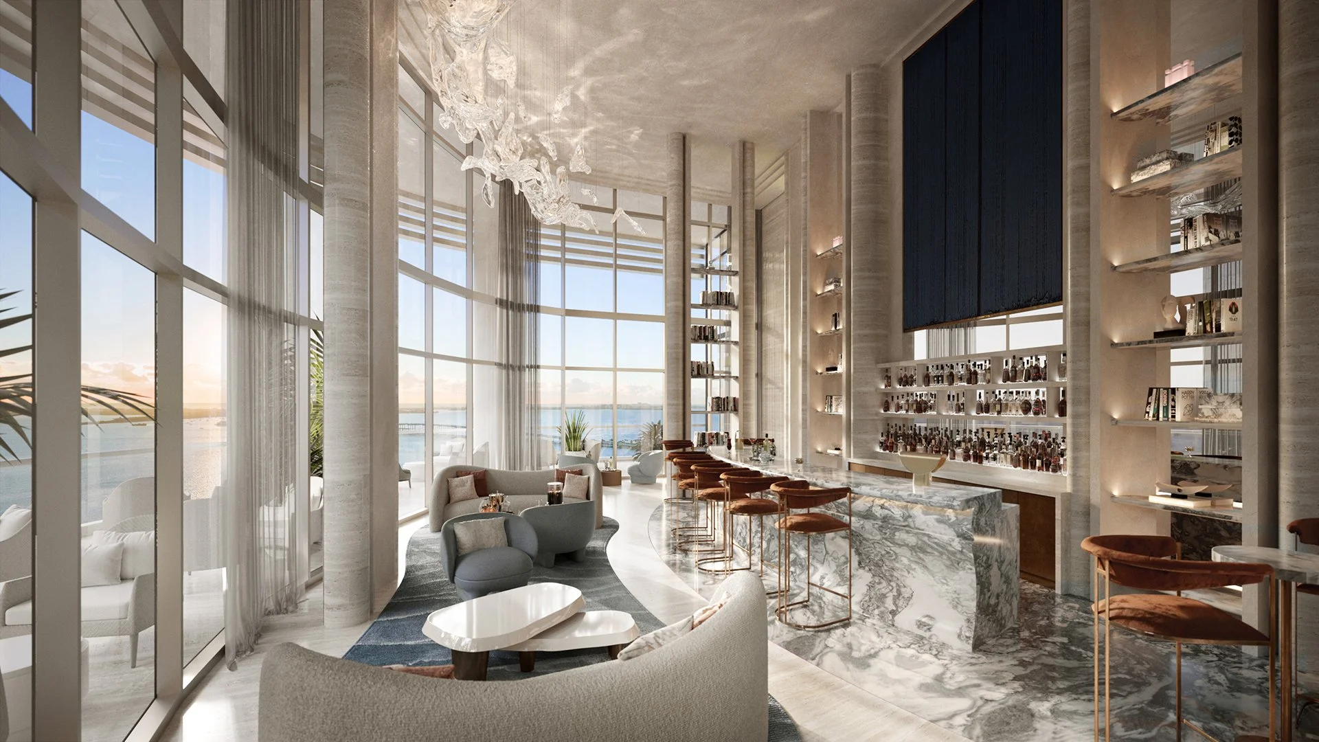 St-Regis Residences Library Bar Miami