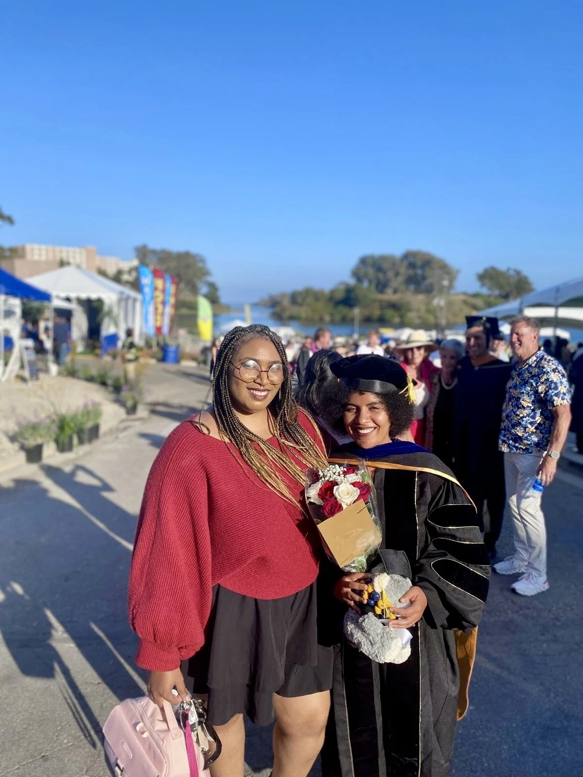 Dr.Solaire Denaud and Dr.Candice Lyons at UCSB's Commencement Ceremony, June 2026