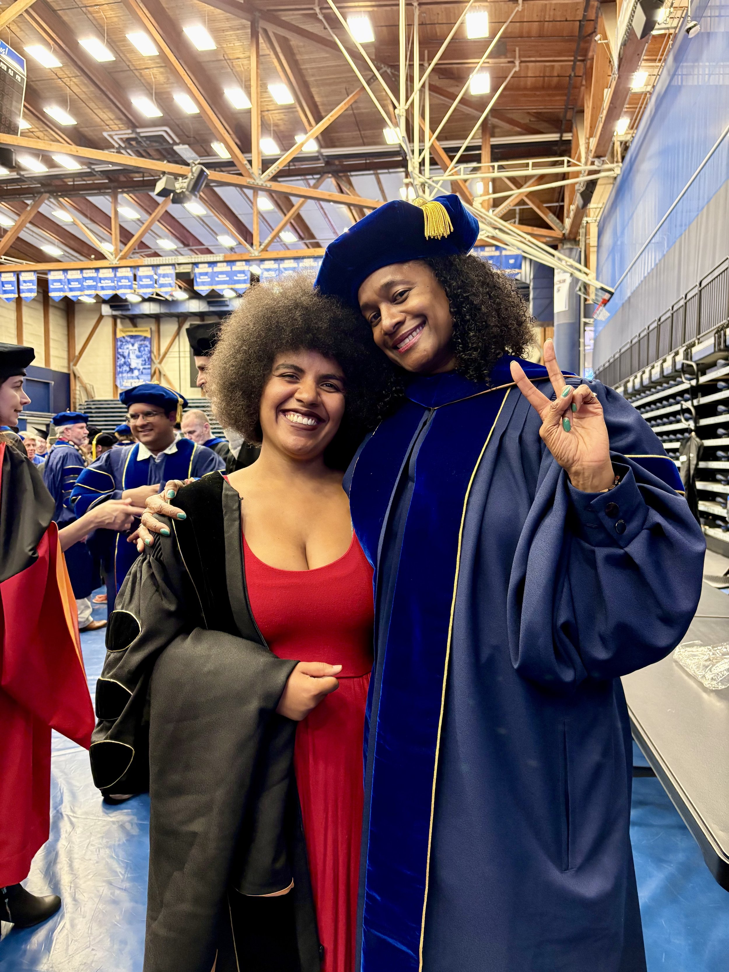 Dr.Solaire Denaud and Dr.Cathy Thomas at UCSB's Commencement Ceremony, June 2026