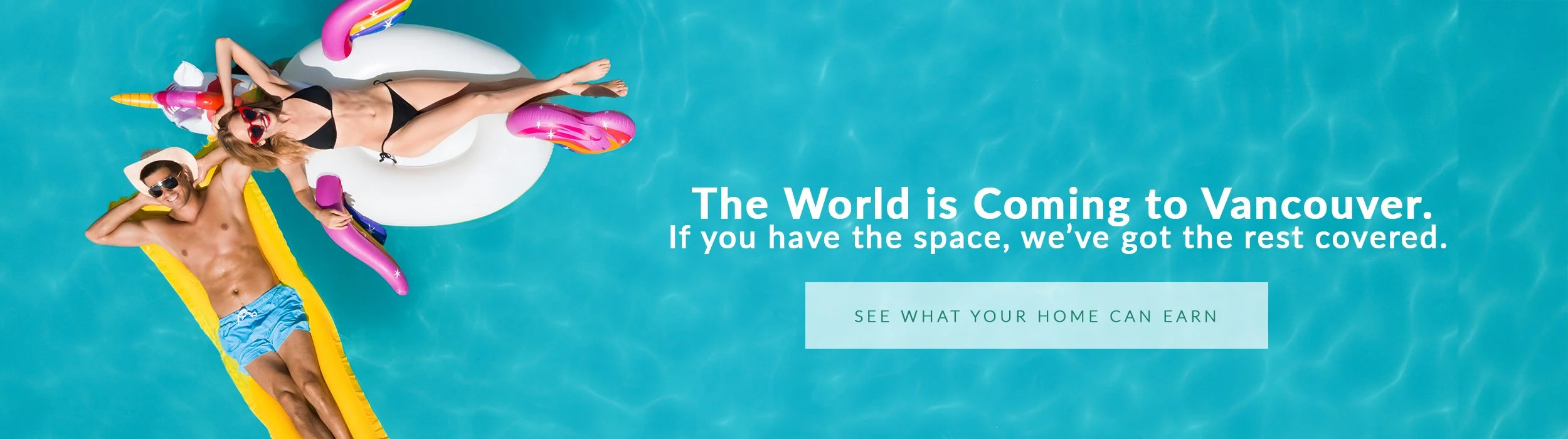 Image of couple relaxing in pool while Perch handles all their property management needs.