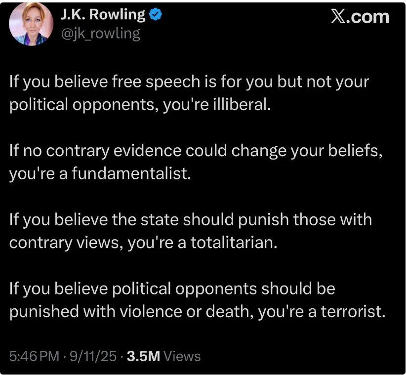Well said, @jk_rowling !
This applies to Christians as well, when it comes to fundamentalism. Truth cannot be changed, only our willingness to be aware of it can hide it or reveal it to us. I was an atheist for 55 years. It was only when I decided tr