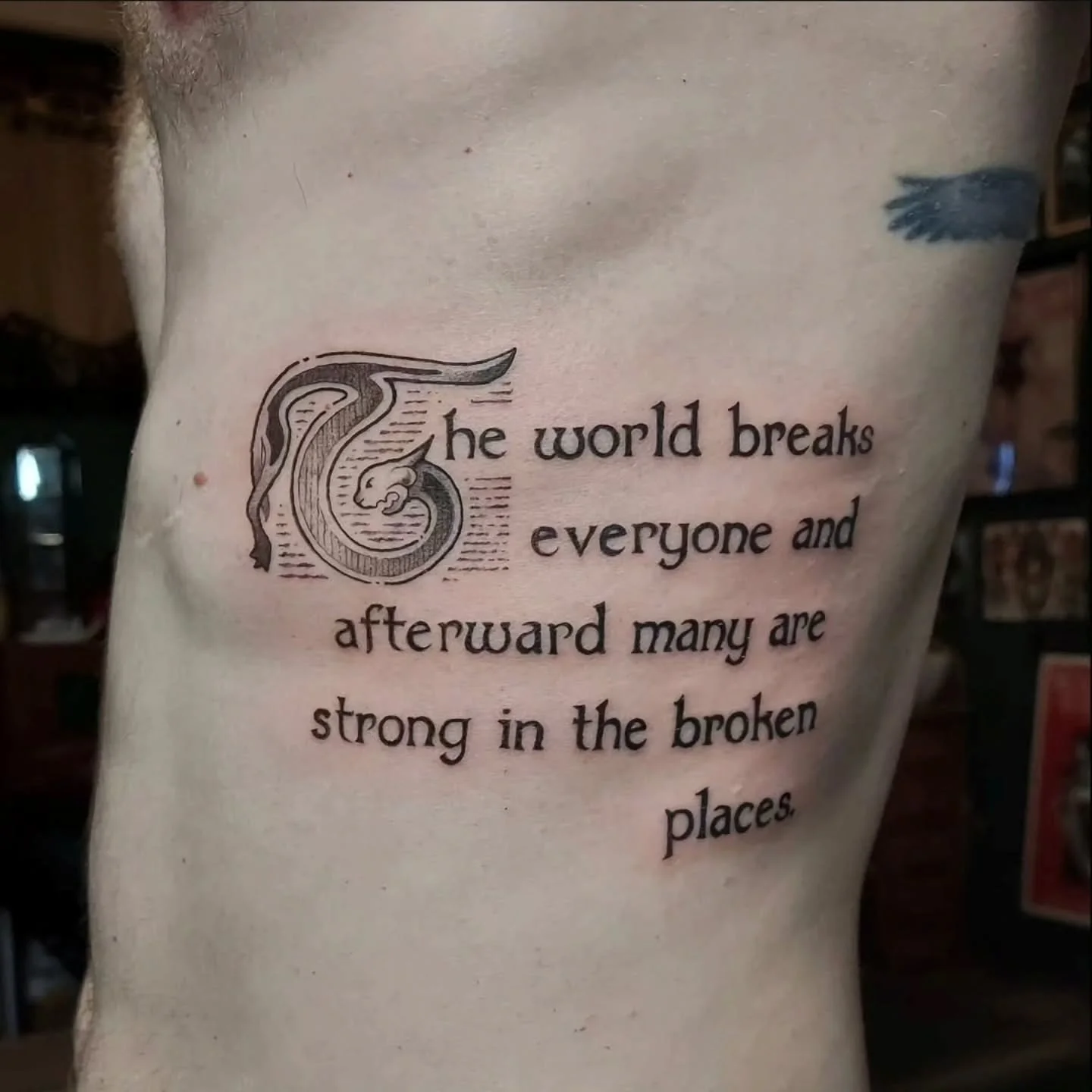 Tattoo by @vincentlitattoos 

#illuminatedmanuscript #lettering #olympiatattoo #blackworktattoo