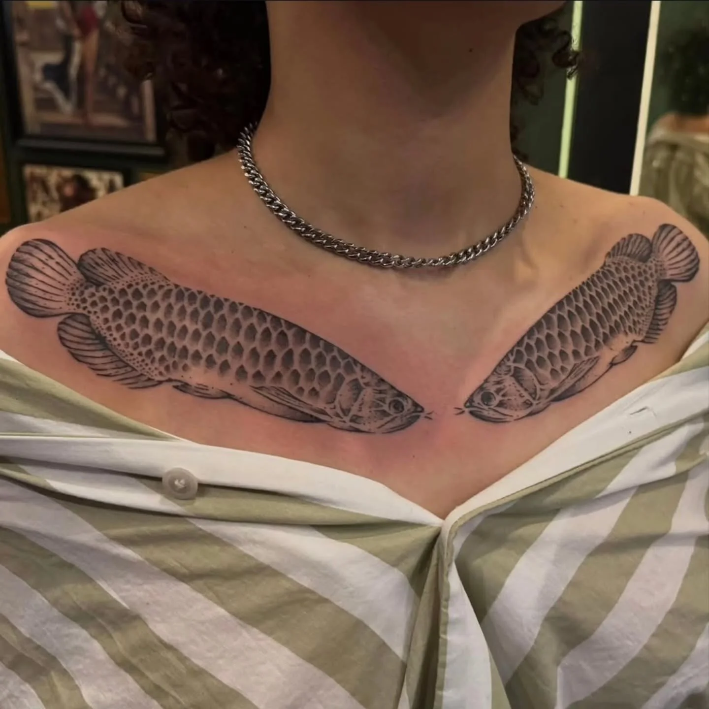 Tattoo by @booker_teeth_tattoo 

#fishtattoo #chesttattoos #olympiatattoo #olympiawa #blackworktattoo