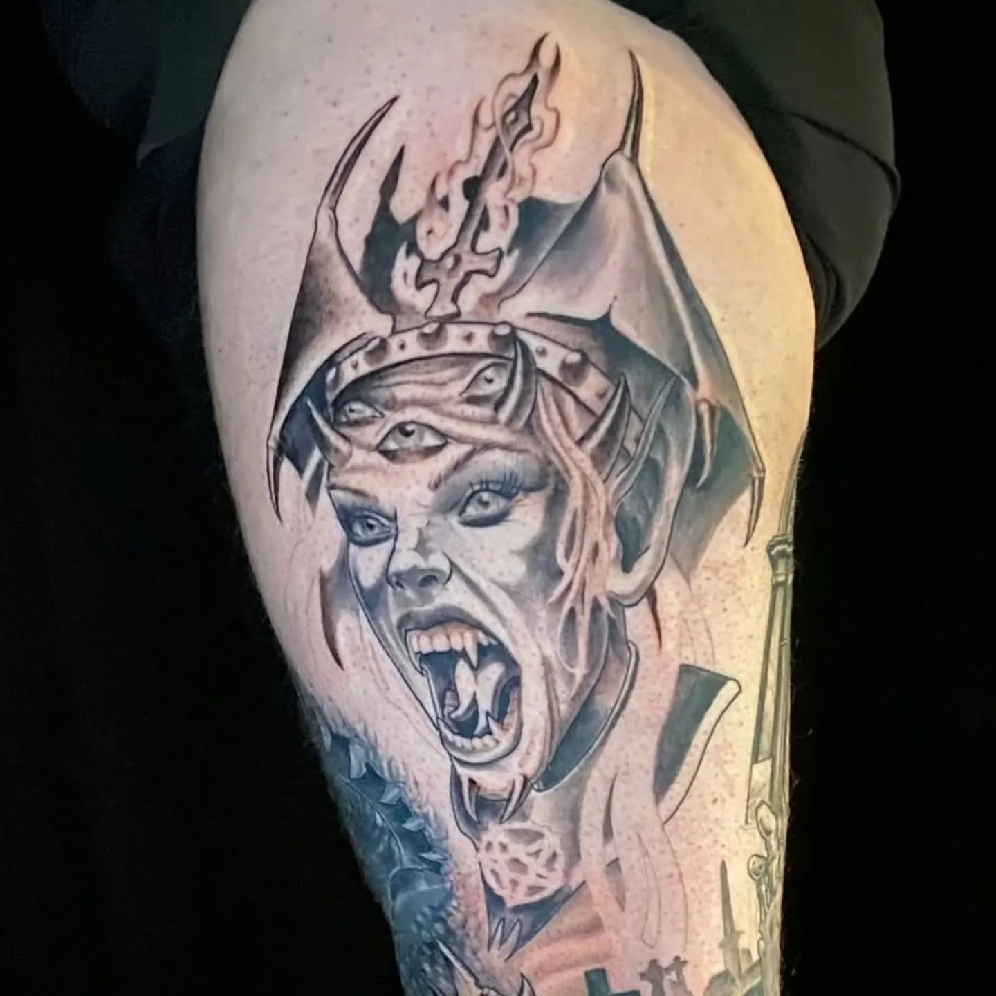 Tattoo by @noah.b.tattoo 

Book an appointment at washingtonstreettattoo.com 

#nuntattoo #demontattoo #olympiatattoo #olympiawa #downtownolympia